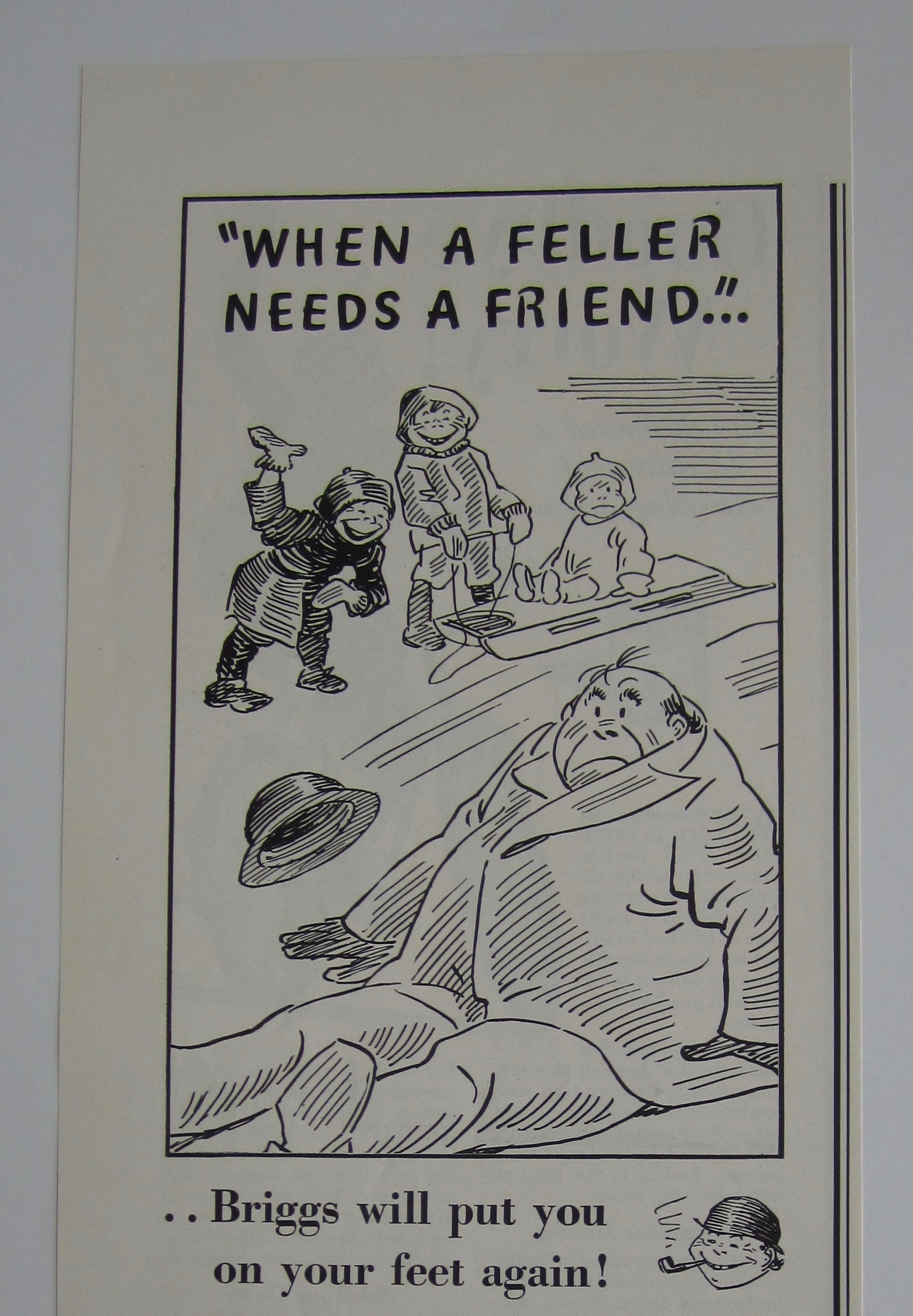 1937 Briggs Pipe Mixture Tobacco with Children on Sled