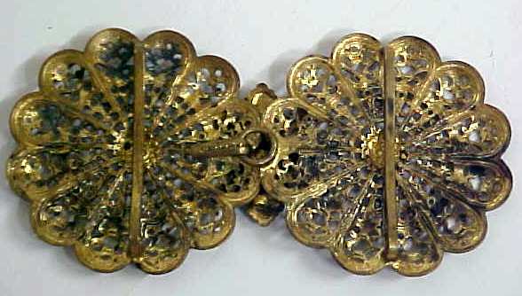 Cloak Clasp Ornate Brass Czechoslovavkia RARE