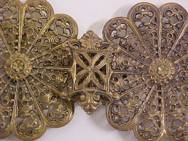 Cloak Clasp Ornate Brass Czechoslovavkia RARE