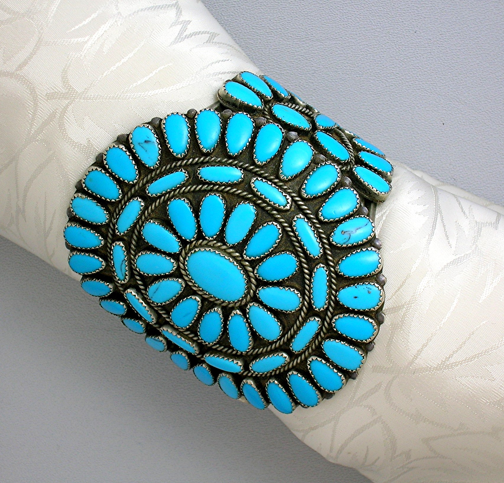 Native American Silver Turquoise  Bracelet 40s-50s