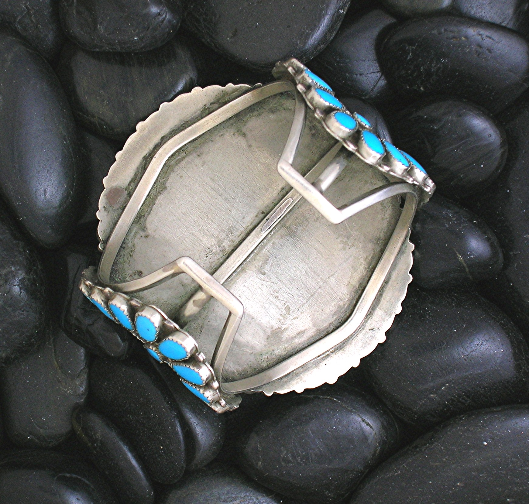 Native American Silver Turquoise  Bracelet 40s-50s