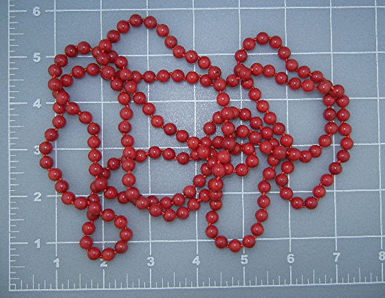 Coral Hand Knotted 58 Inch Beads Necklace