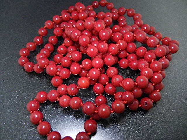 Coral Hand Knotted 58 Inch Beads Necklace
