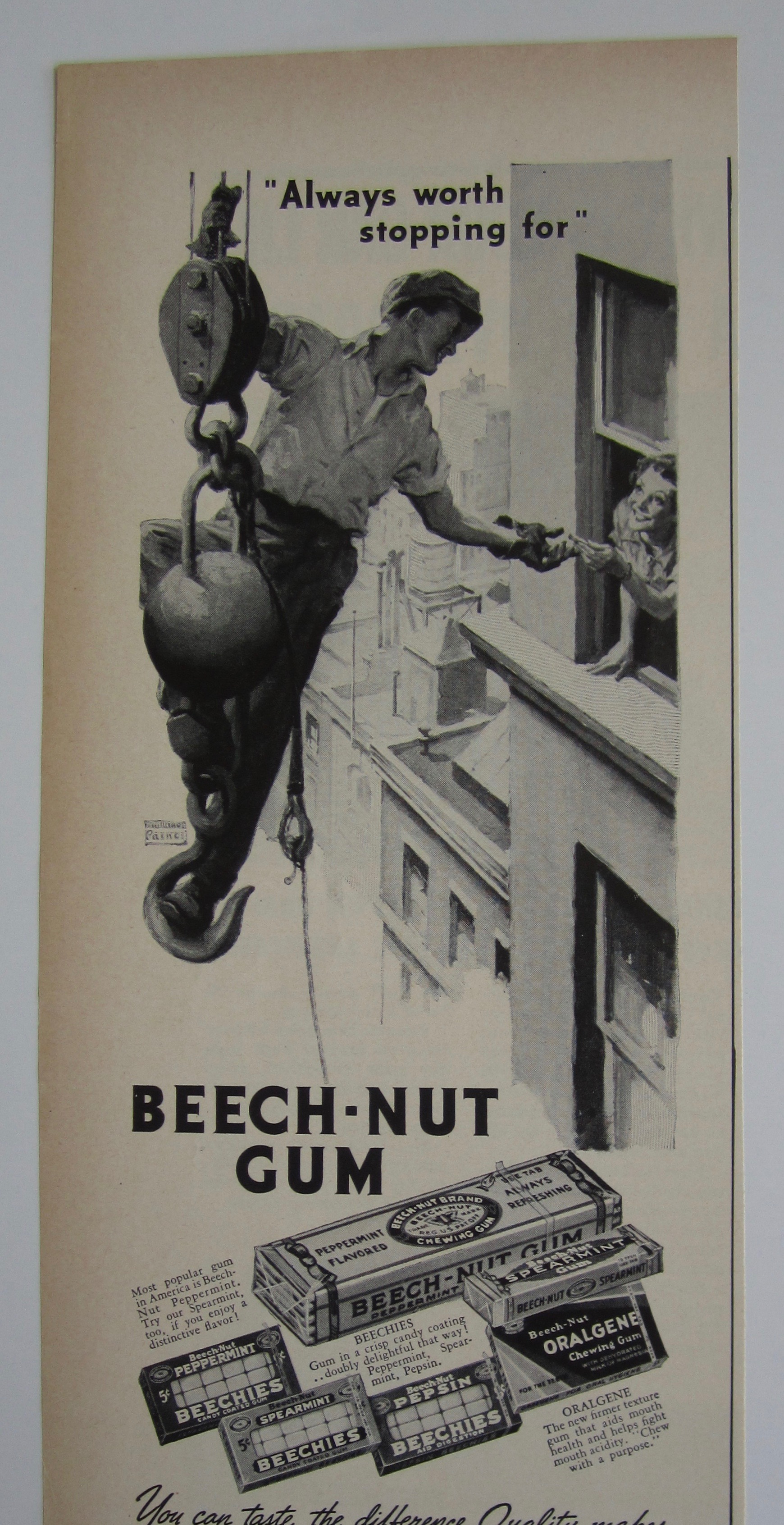 1937 Beech Nut Gum with Man on Wrecking Ball