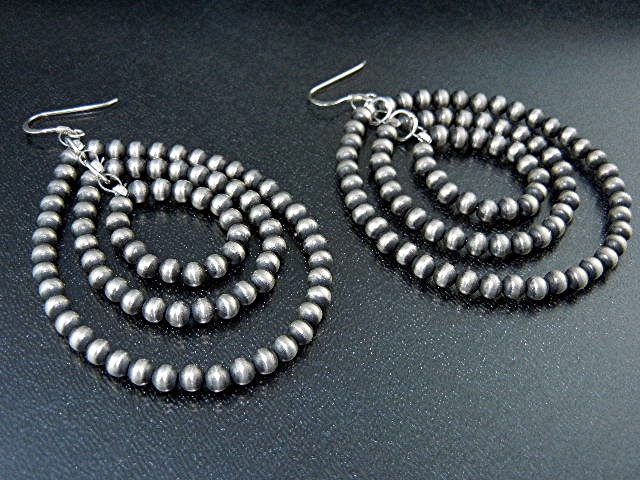 Navajo Pearls Sterling Silver Hook Earrings