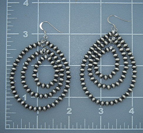 Navajo Pearls Sterling Silver Hook Earrings