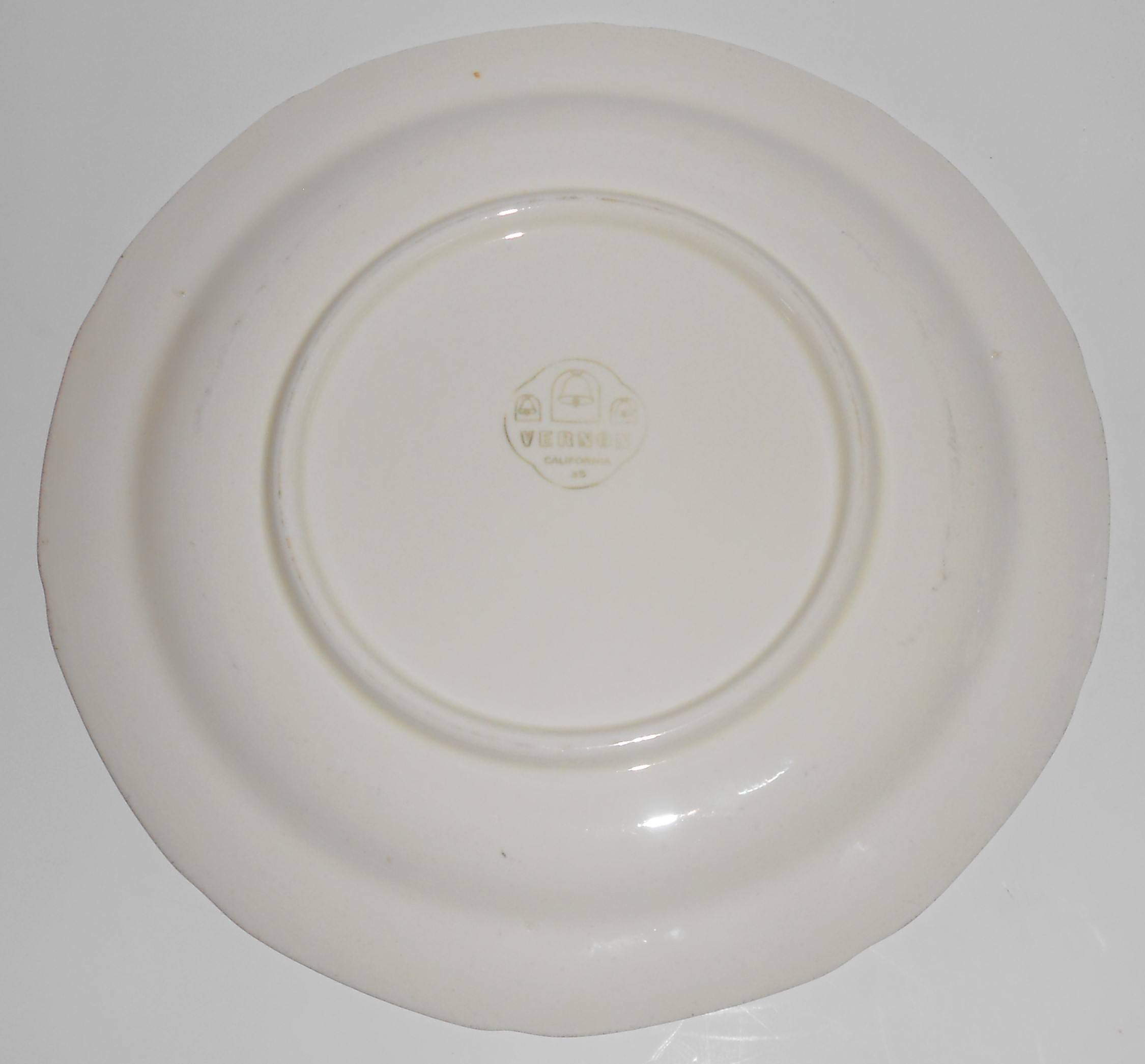 Early Poxon Vernon Pottery Basket w/Floral Garland Dinn