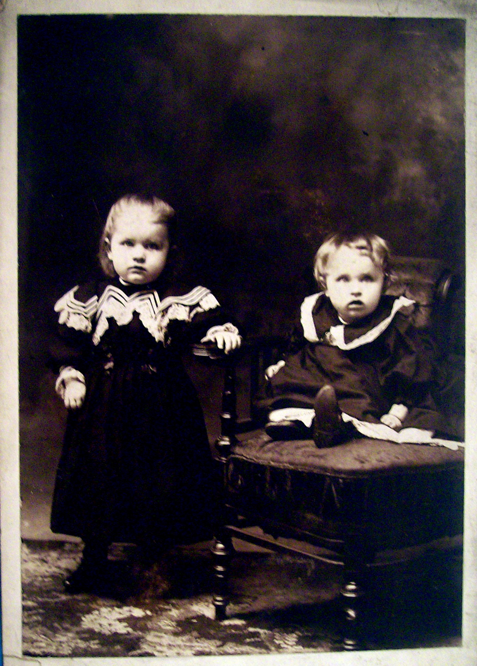 Me & My Shadow - Cabinet Photo of Two Children