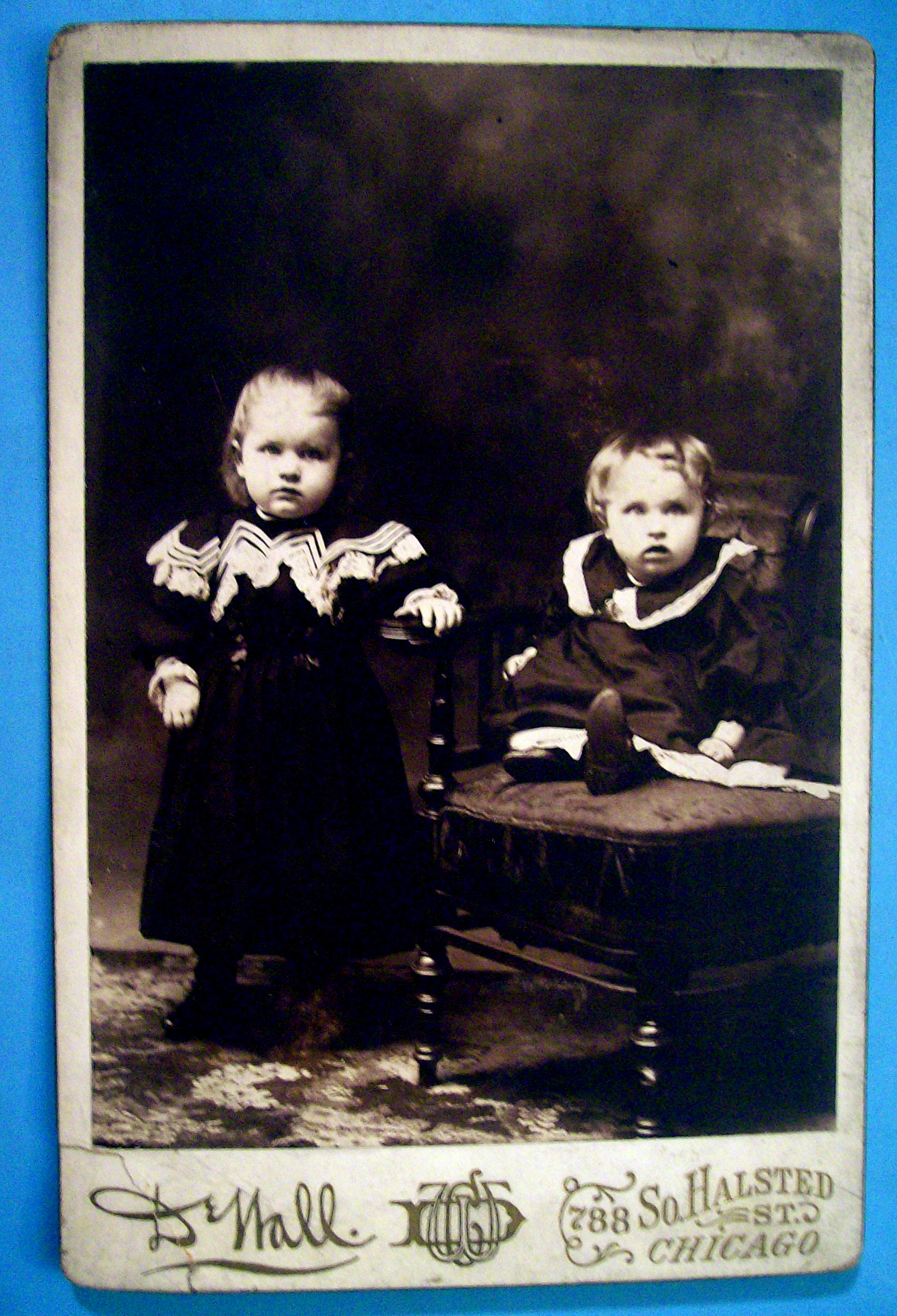 Me & My Shadow - Cabinet Photo of Two Children