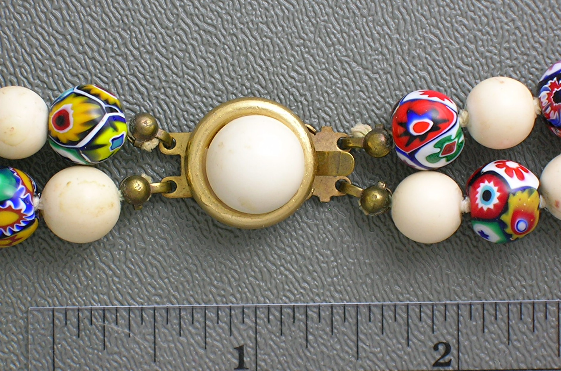 Bone IvoryCompositio Murano Glass Multi Color 2 Strand