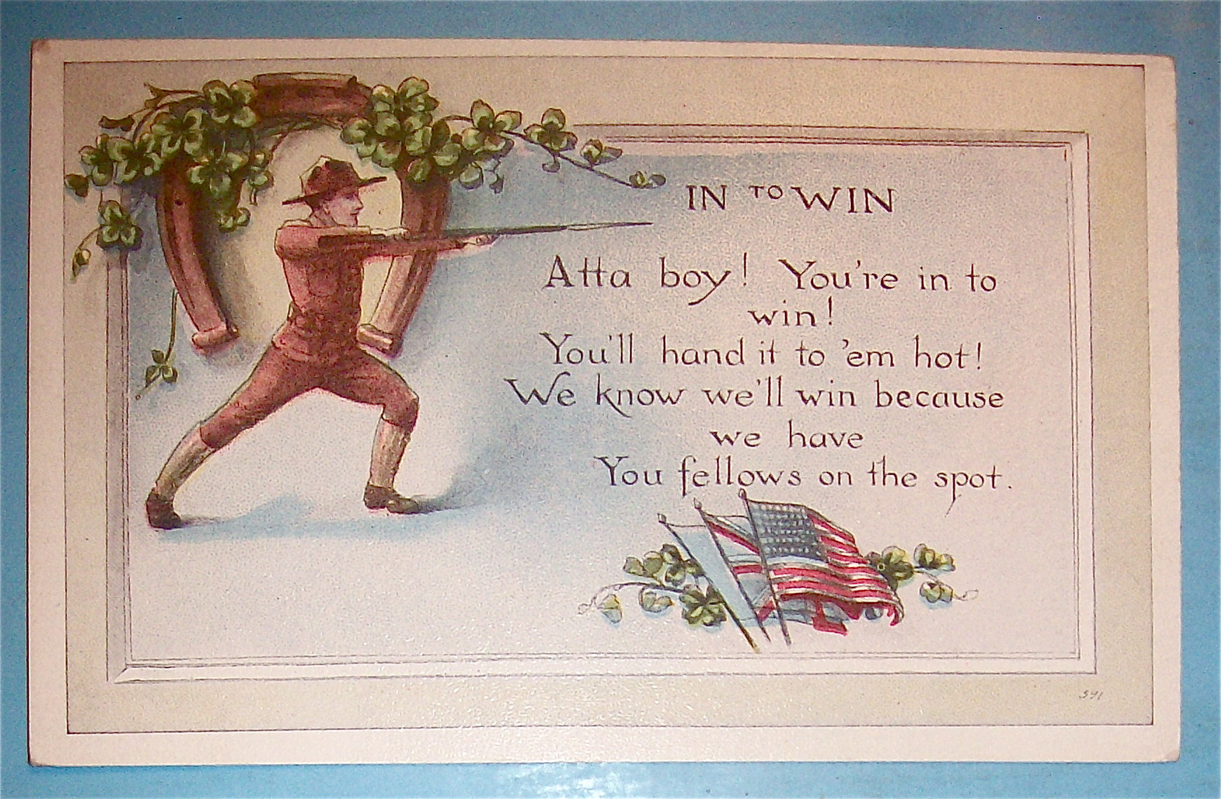 A Soldier Aiming His Gun Postcard