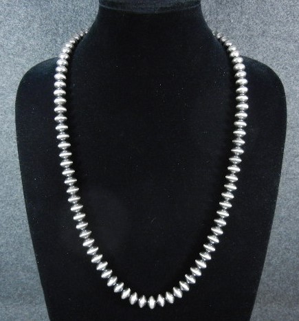 Navajo Pearls Sterling Silver Necklace 94 Grams
