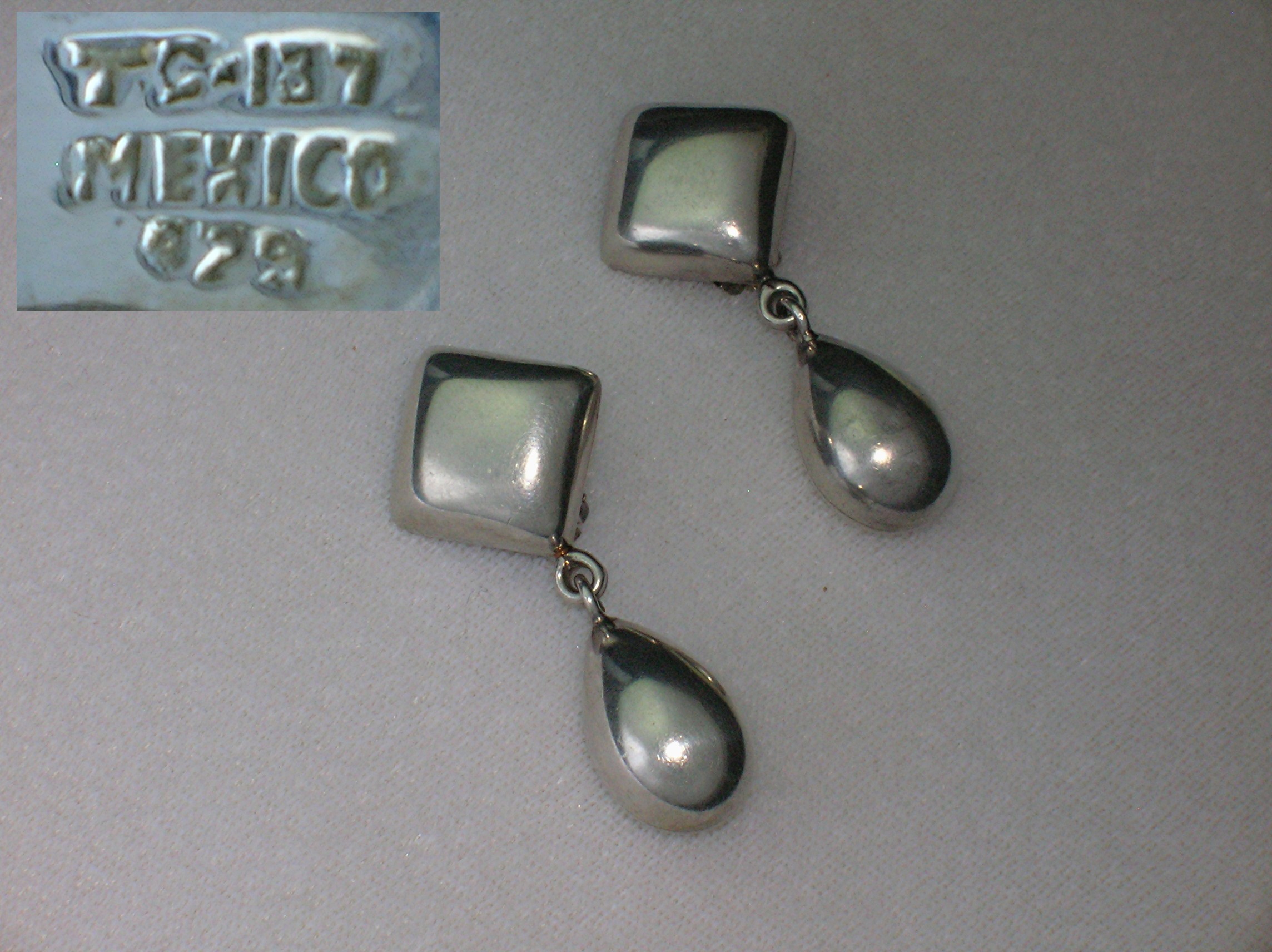 Earrings Sterling Silver Sheila TC 137 Mexico Teardrop