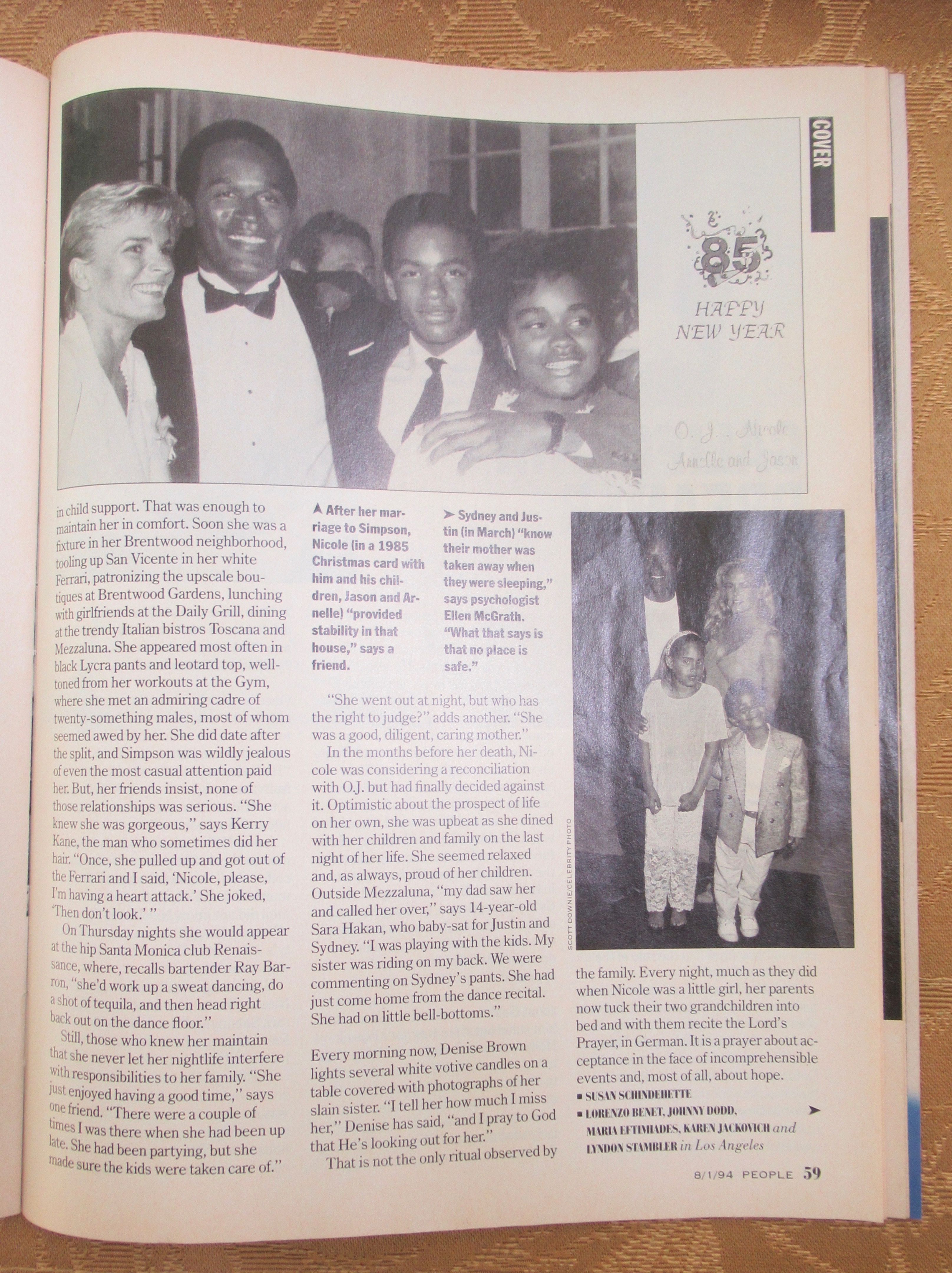People Magazine August 1, 1994 Nicole Simpson
