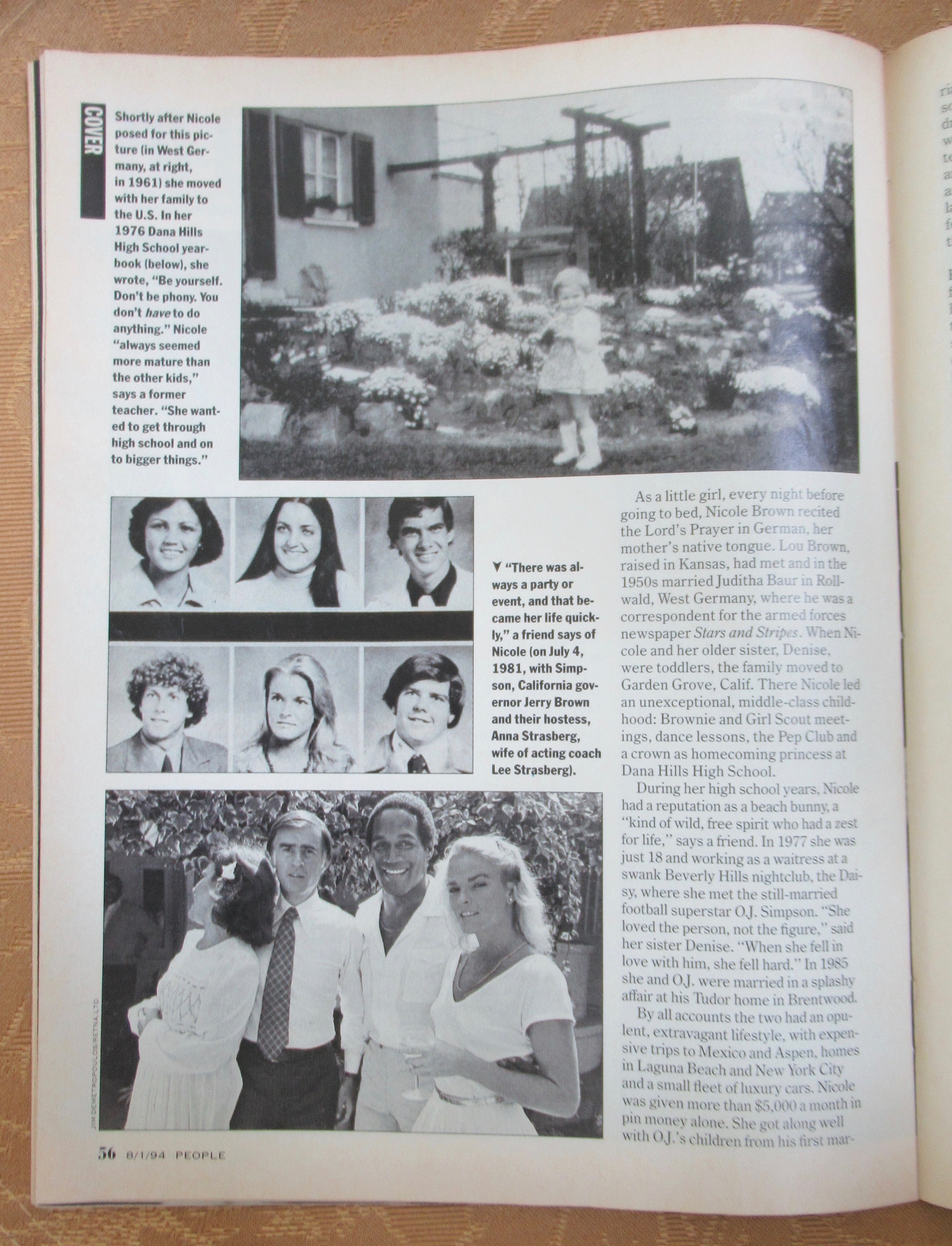 People Magazine August 1, 1994 Nicole Simpson