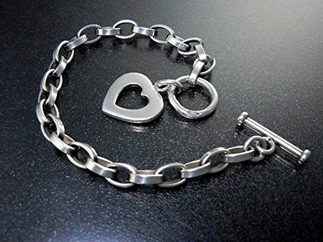 Silpada Sterling Silver Heart Toggle Link Bracelet