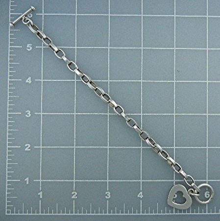 Silpada Sterling Silver Heart Toggle Link Bracelet