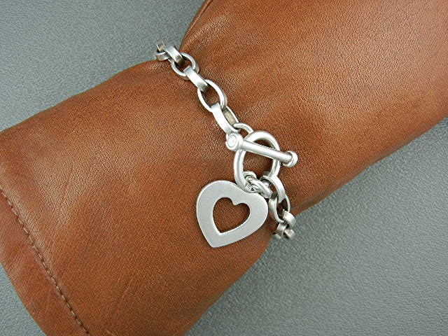 Silpada Sterling Silver Heart Toggle Link Bracelet