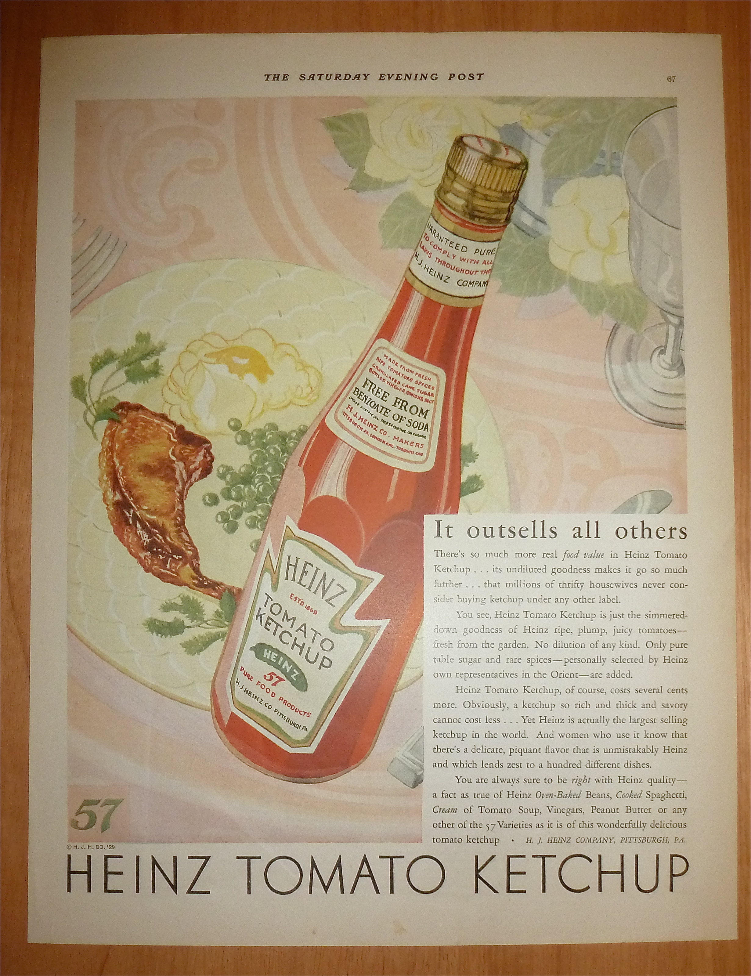 1929 Heinz Tomato Ketchup with Jar of Ketchup