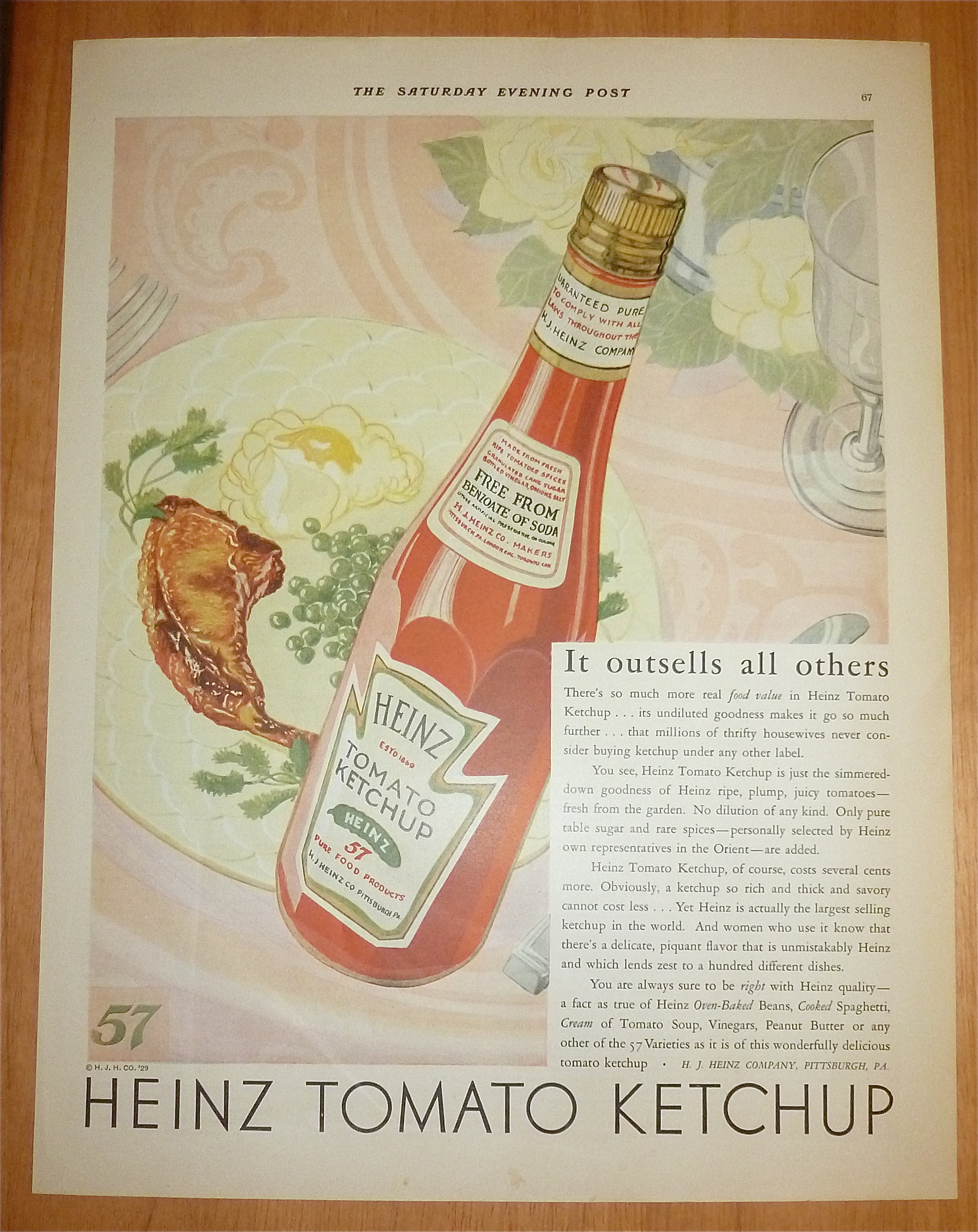 1929 Heinz Tomato Ketchup with Jar of Ketchup
