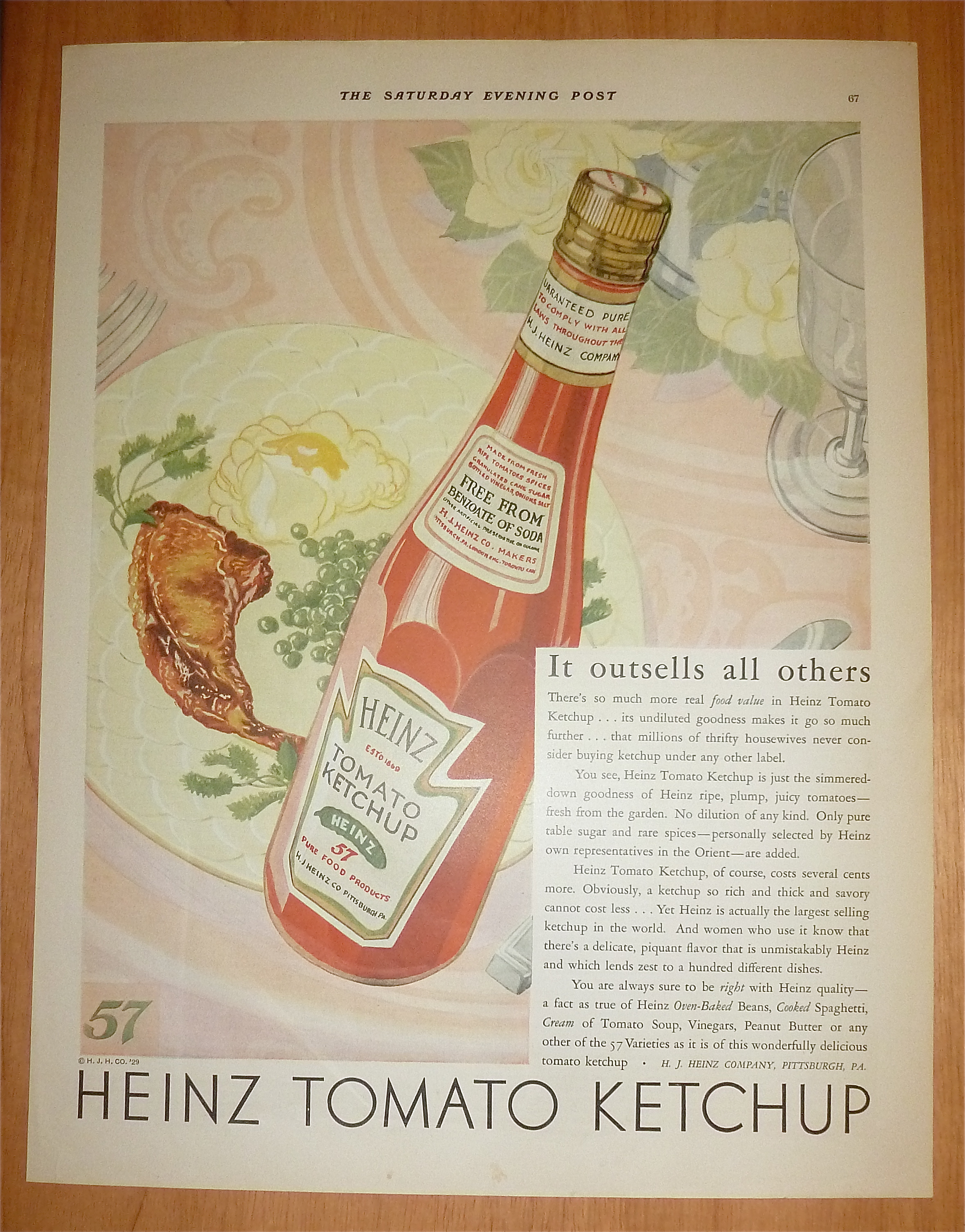 1929 Heinz Tomato Ketchup with Jar of Ketchup
