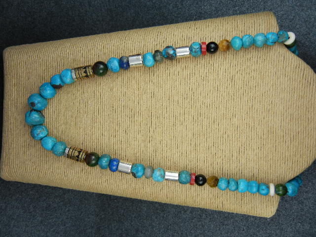 Navajo Tommy Singer Snr Sterling Silver Turquoise Neckl