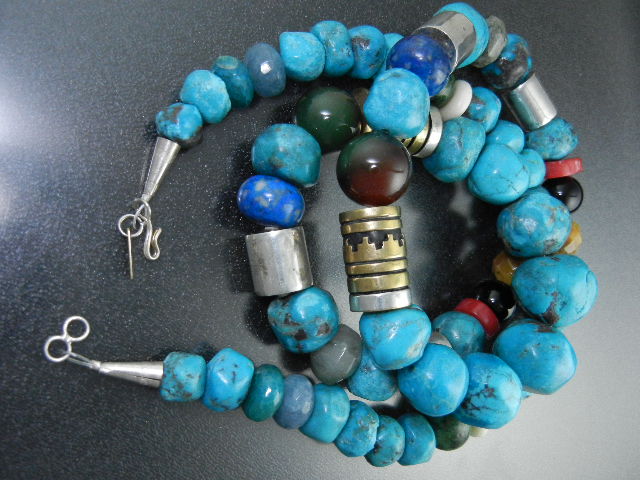Navajo Tommy Singer Snr Sterling Silver Turquoise Neckl