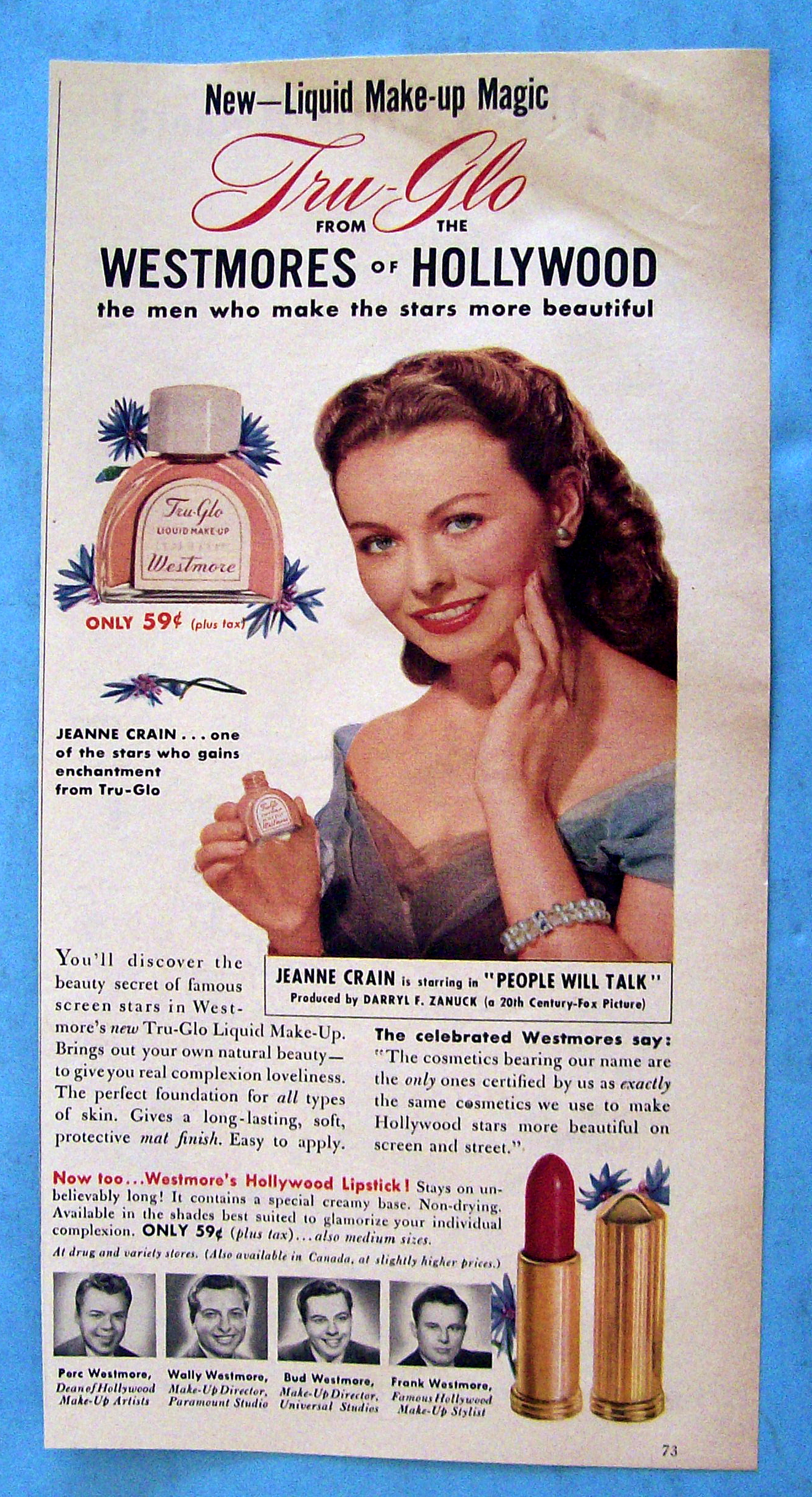 1951 Tru-Glo Liquid Make-Up (Westmore) w/Jeanne Crain