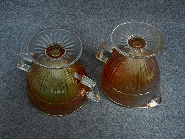 Carnival glass Sugar and Creamer set Vintage Orange