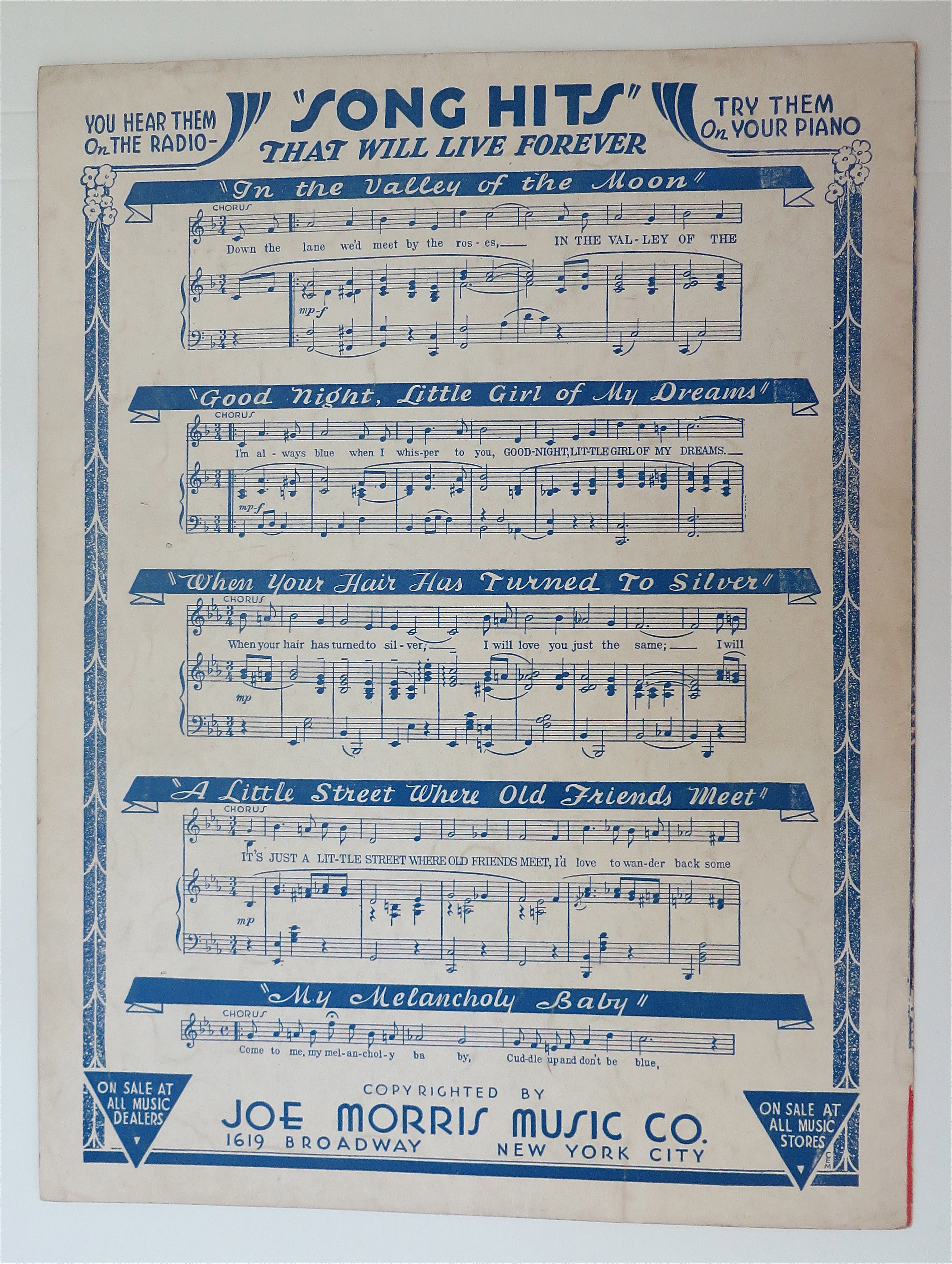 Sheet Music For 1935 In A Little Gypsy Tea Room