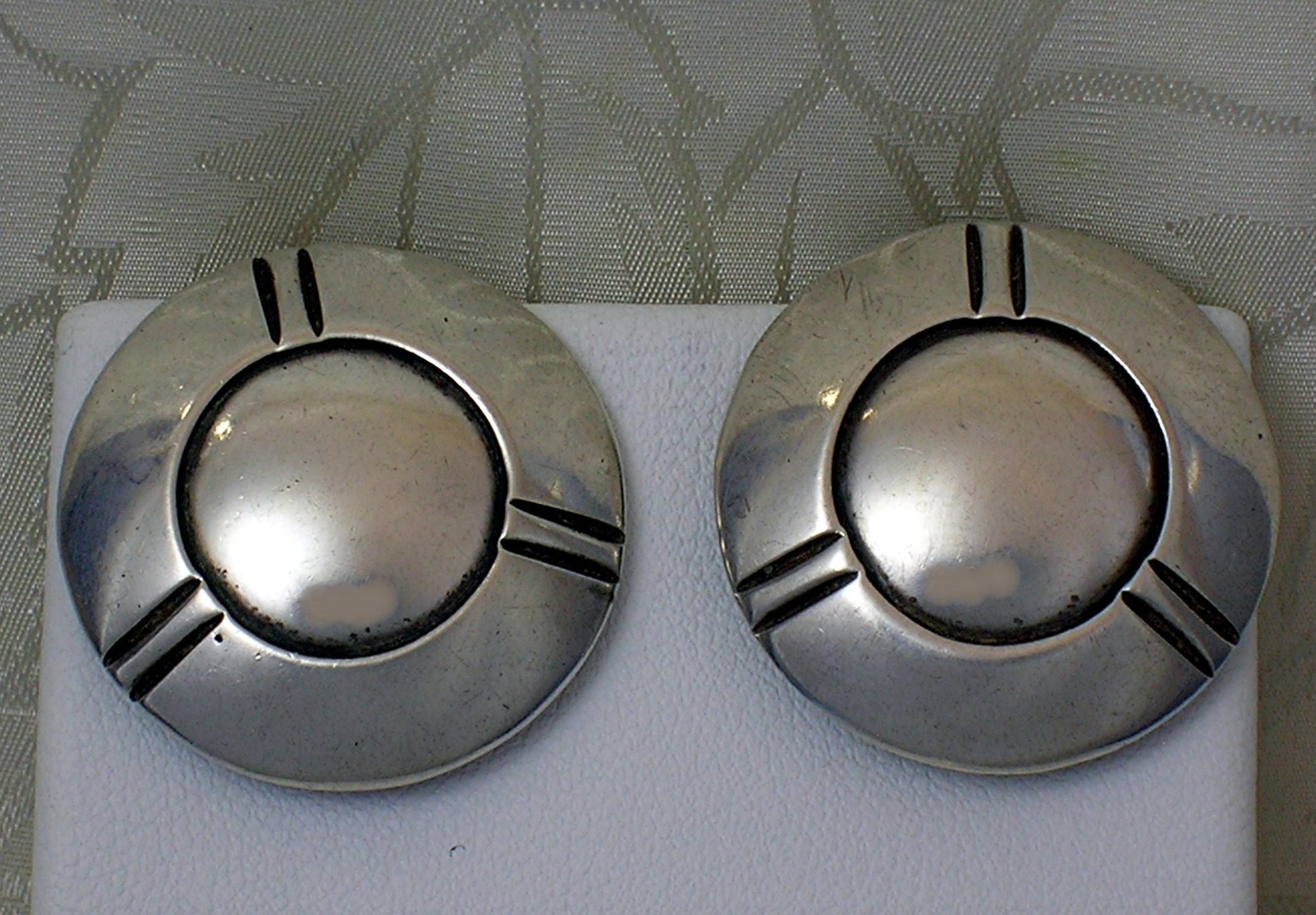 Silver Large clip Earrings