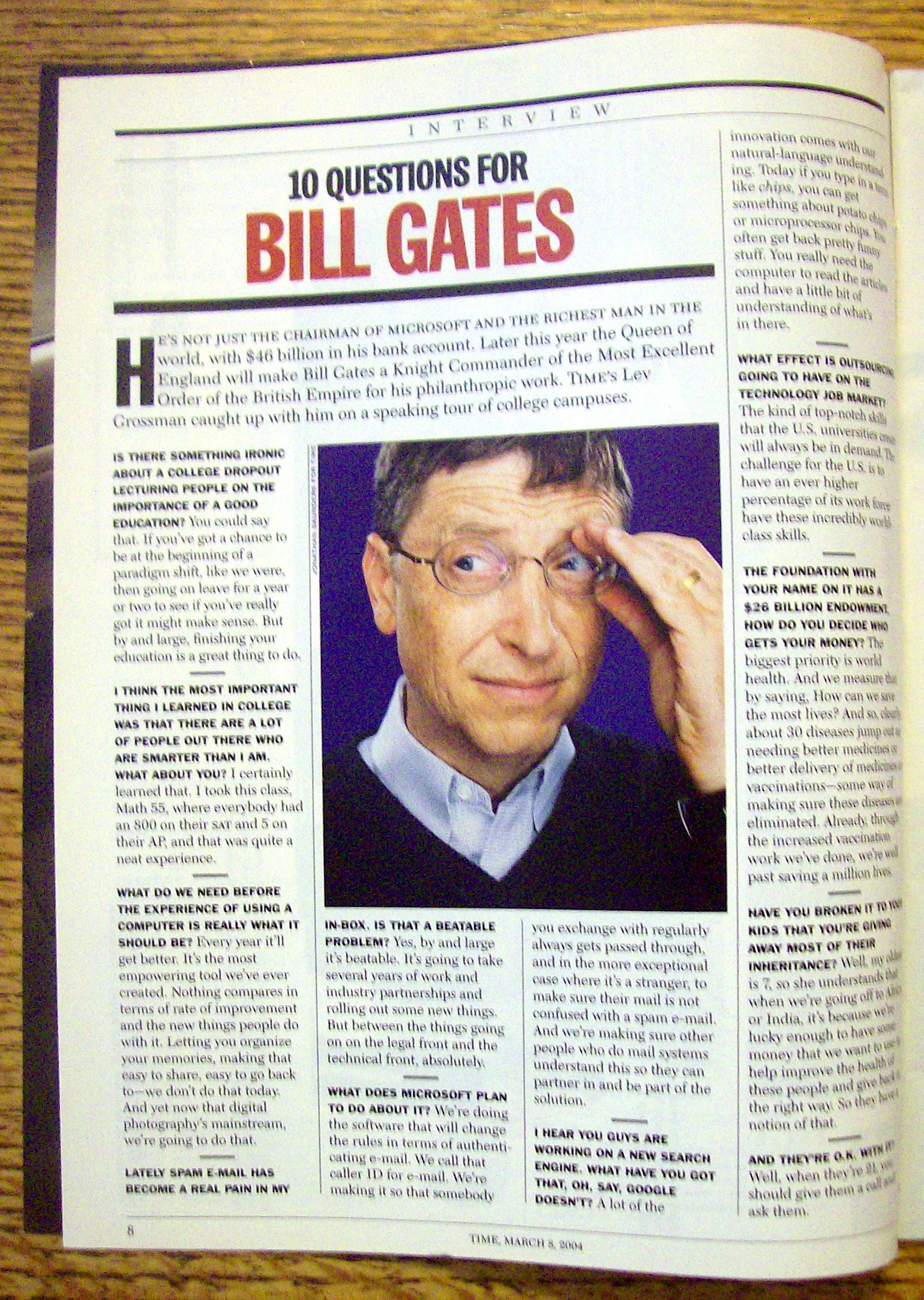 Time Magazine March 8, 2004 The Other War
