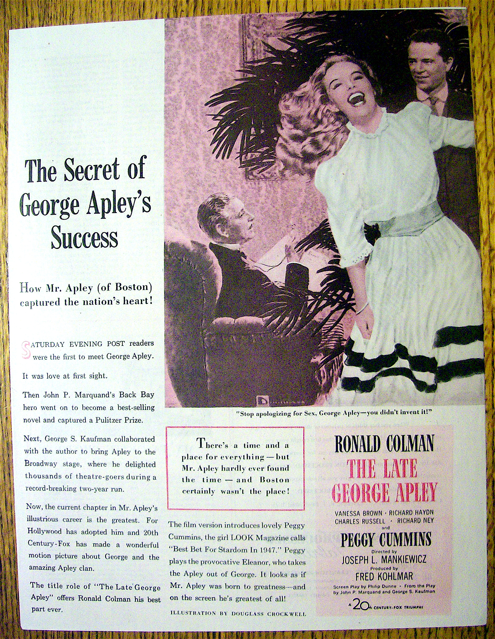 Vintage Ad: 1947 The Late George Apley w/ Peggy Cummins