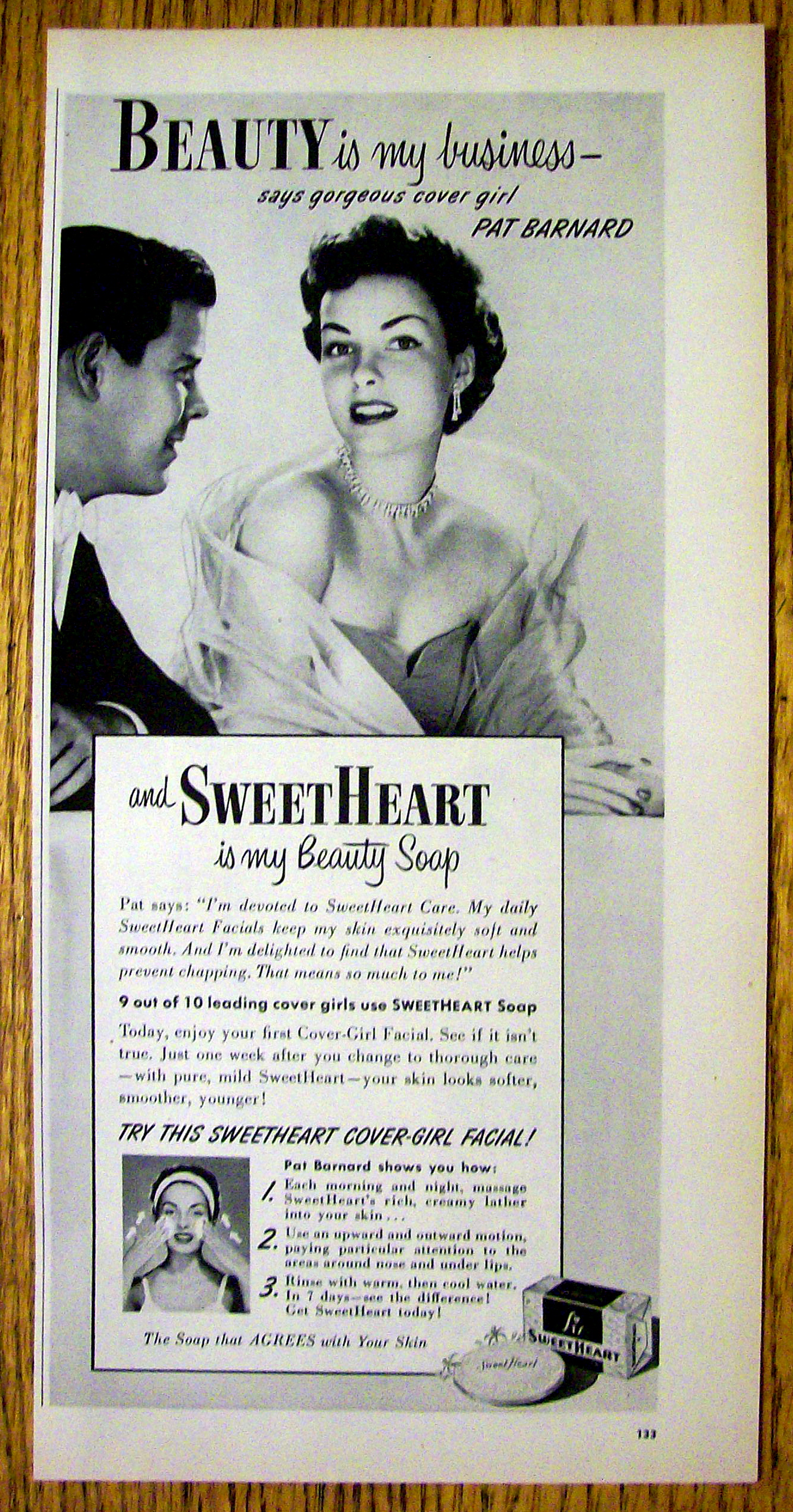 1952 Sweetheart Soap with Cover Girl Pat Barnard