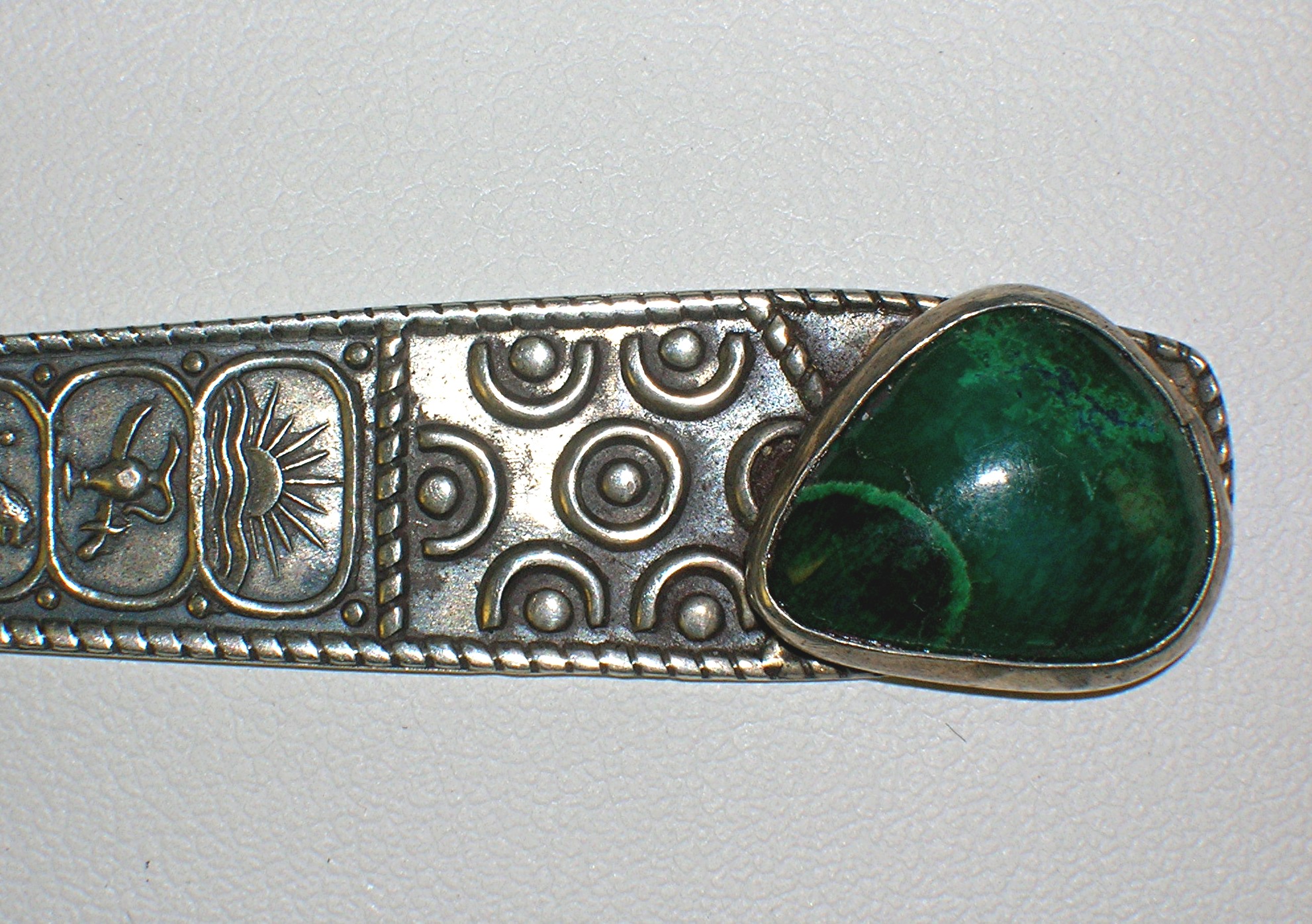 Sterling Silver Malachite Spoon Israel