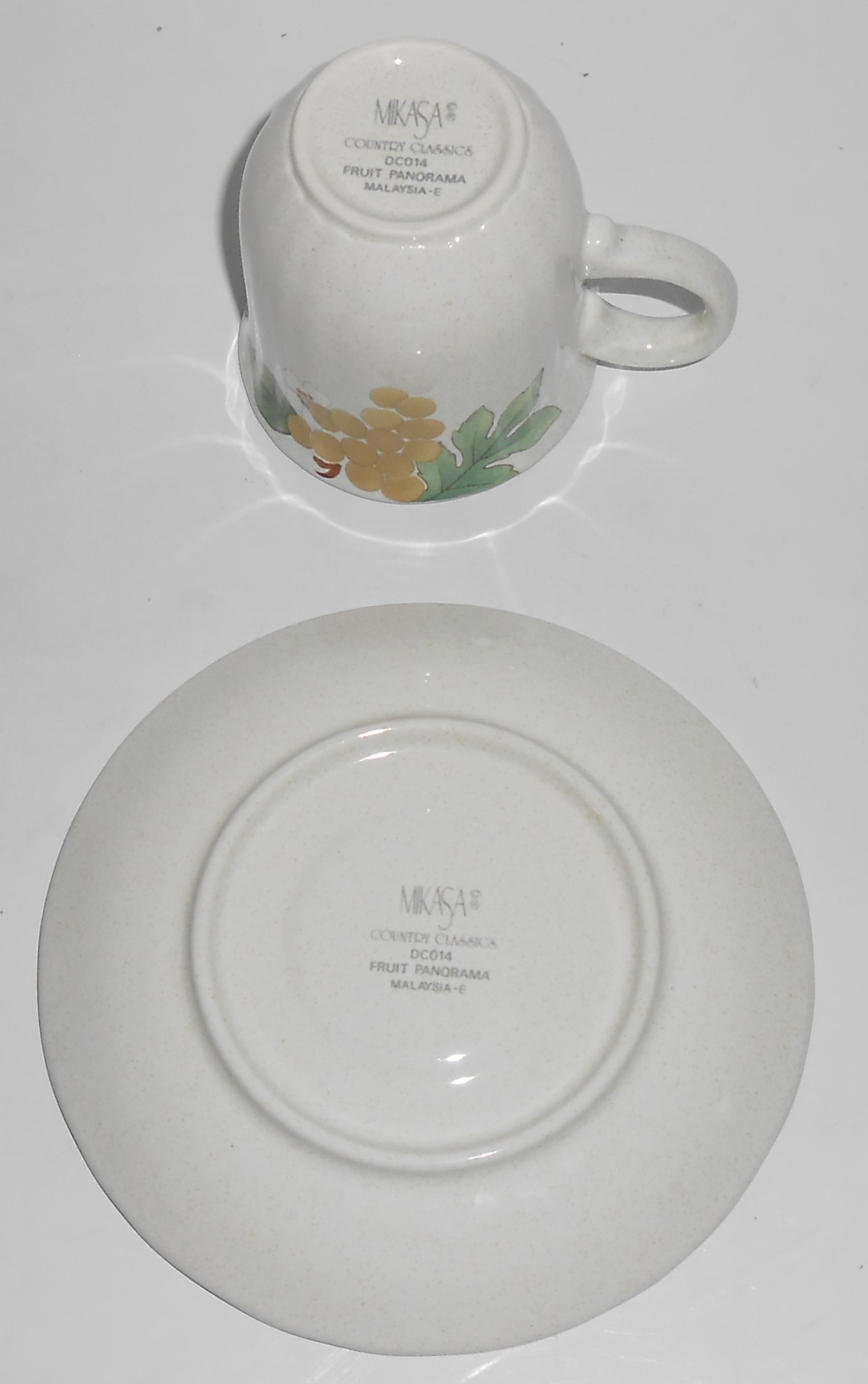 Mikasa China Fruit Panorama Demitasse Cup & Saucer Set
