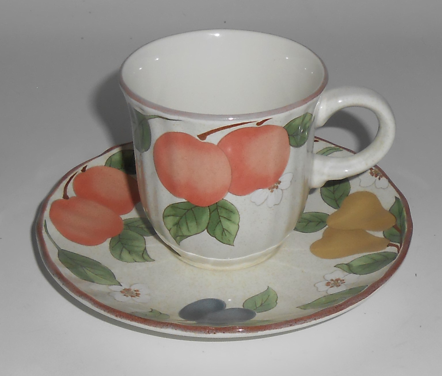 Mikasa China Fruit Panorama Demitasse Cup & Saucer Set