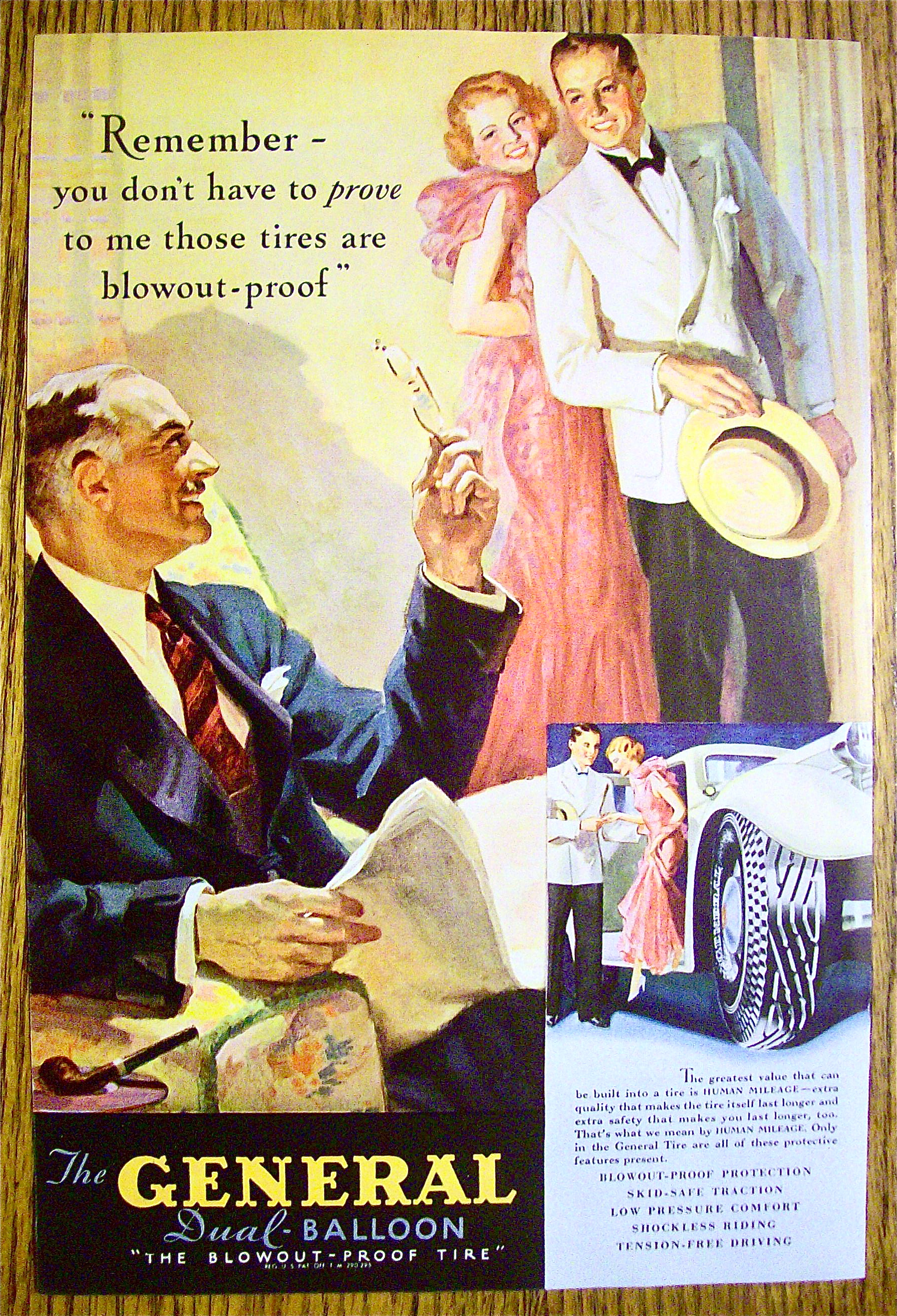 1935 General Dual Balloon Tires w/Man & Couple Talking