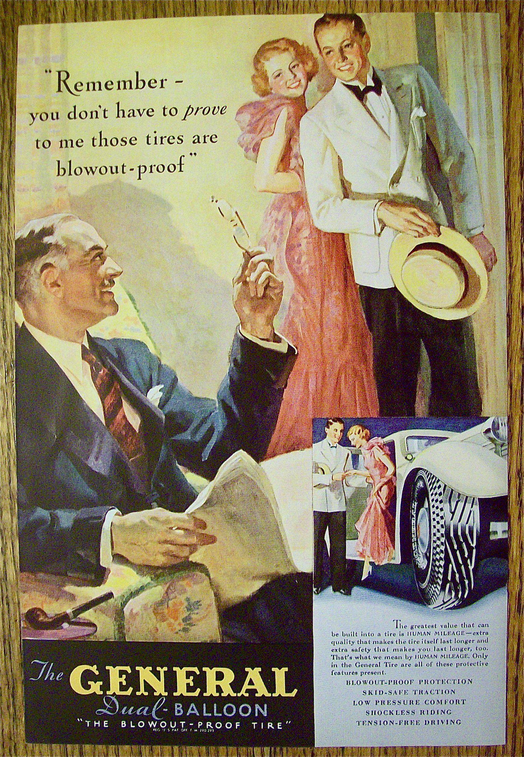 1935 General Dual Balloon Tires w/Man & Couple Talking