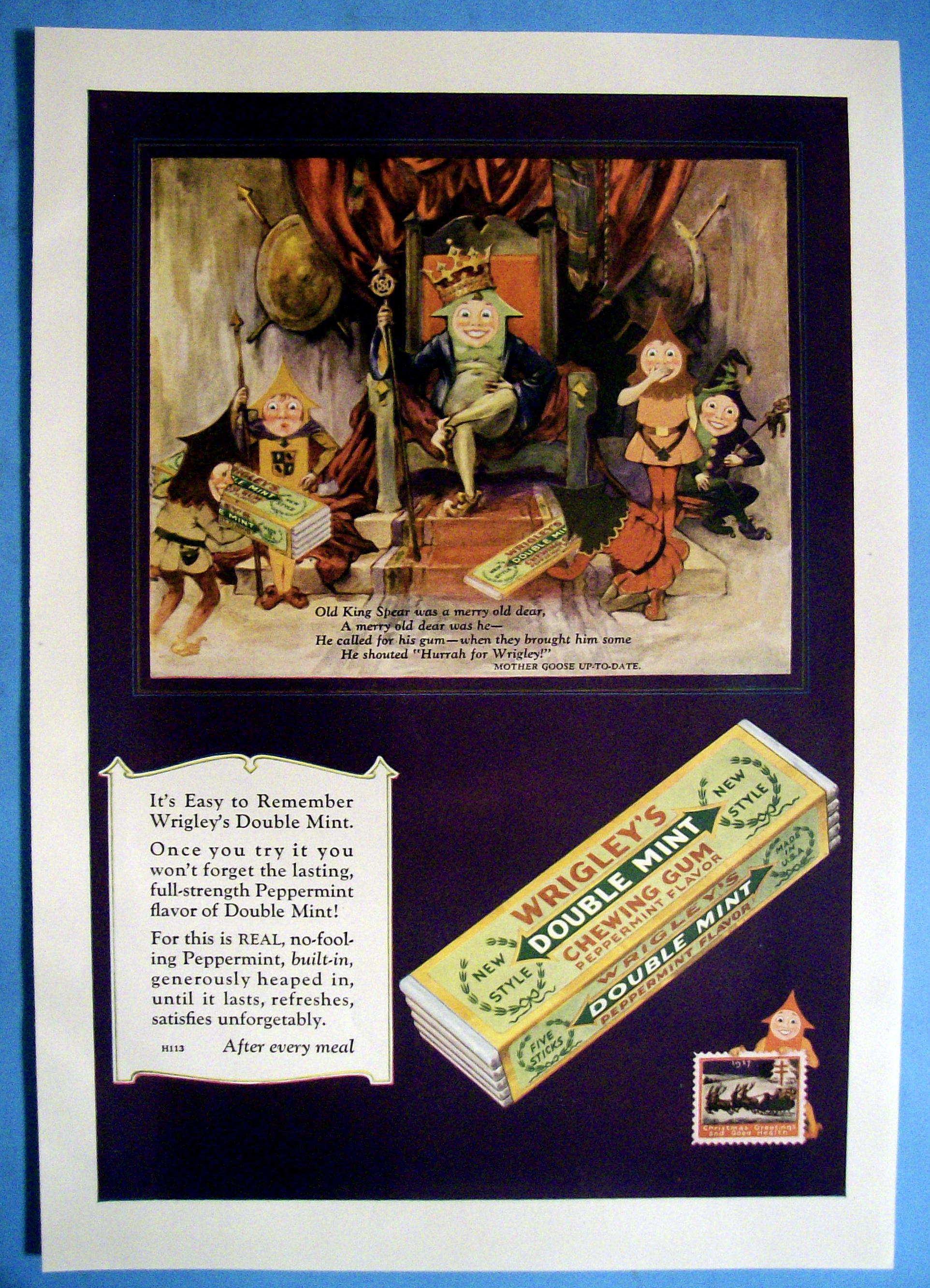 Vintage Ad: 1927 Wrigley's Double Mint Chewing Gum
