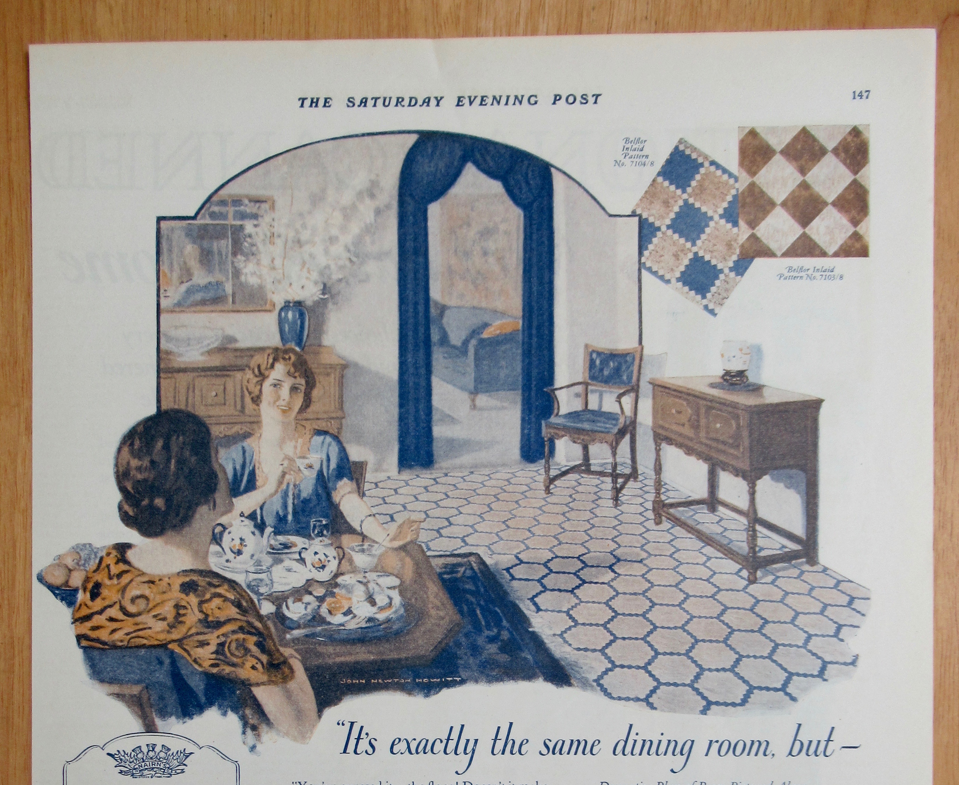 1924 Nairn Linoleum with Women Having Tea