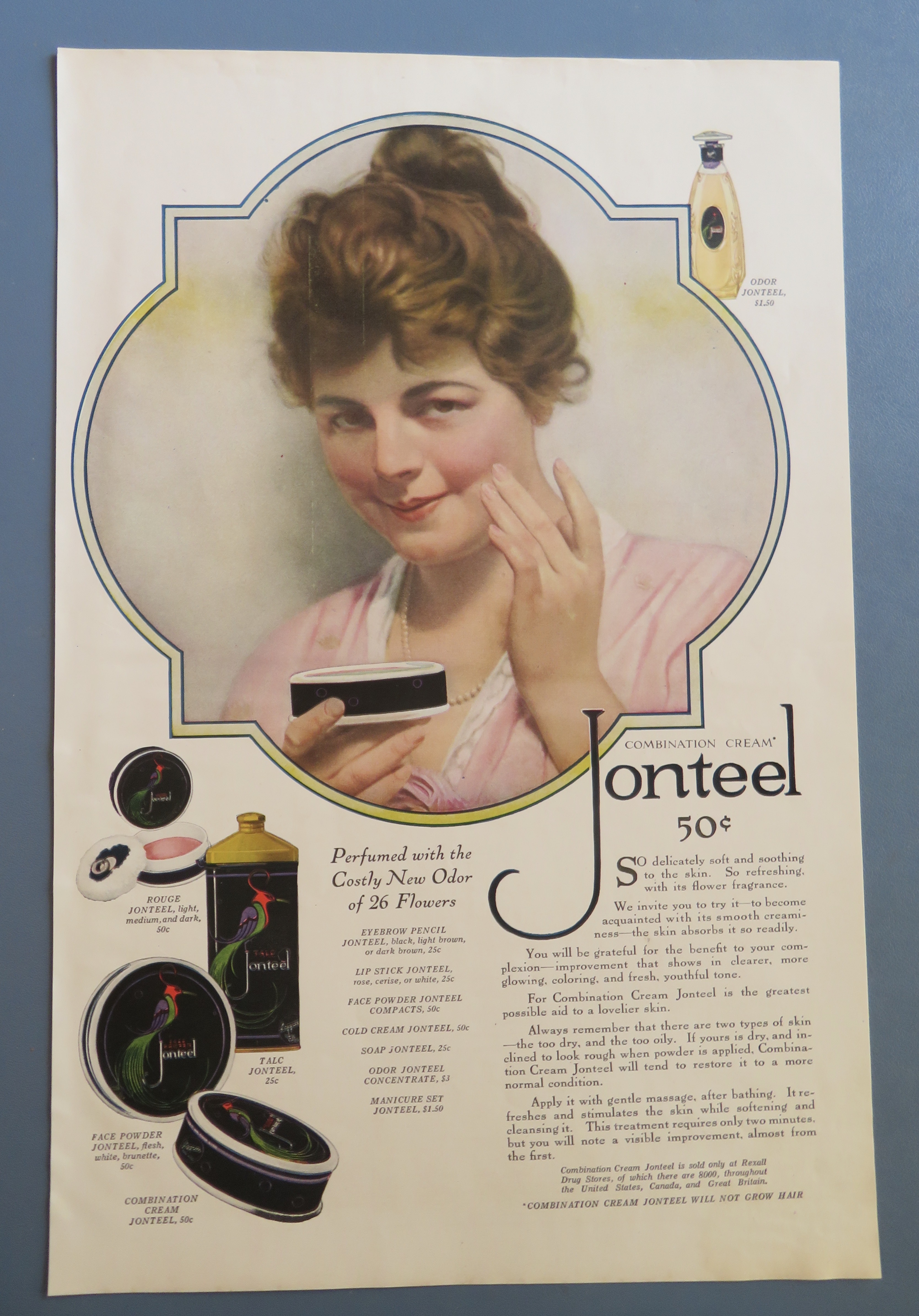 1920 Jonteel Cream with Lovely Woman Using Cream
