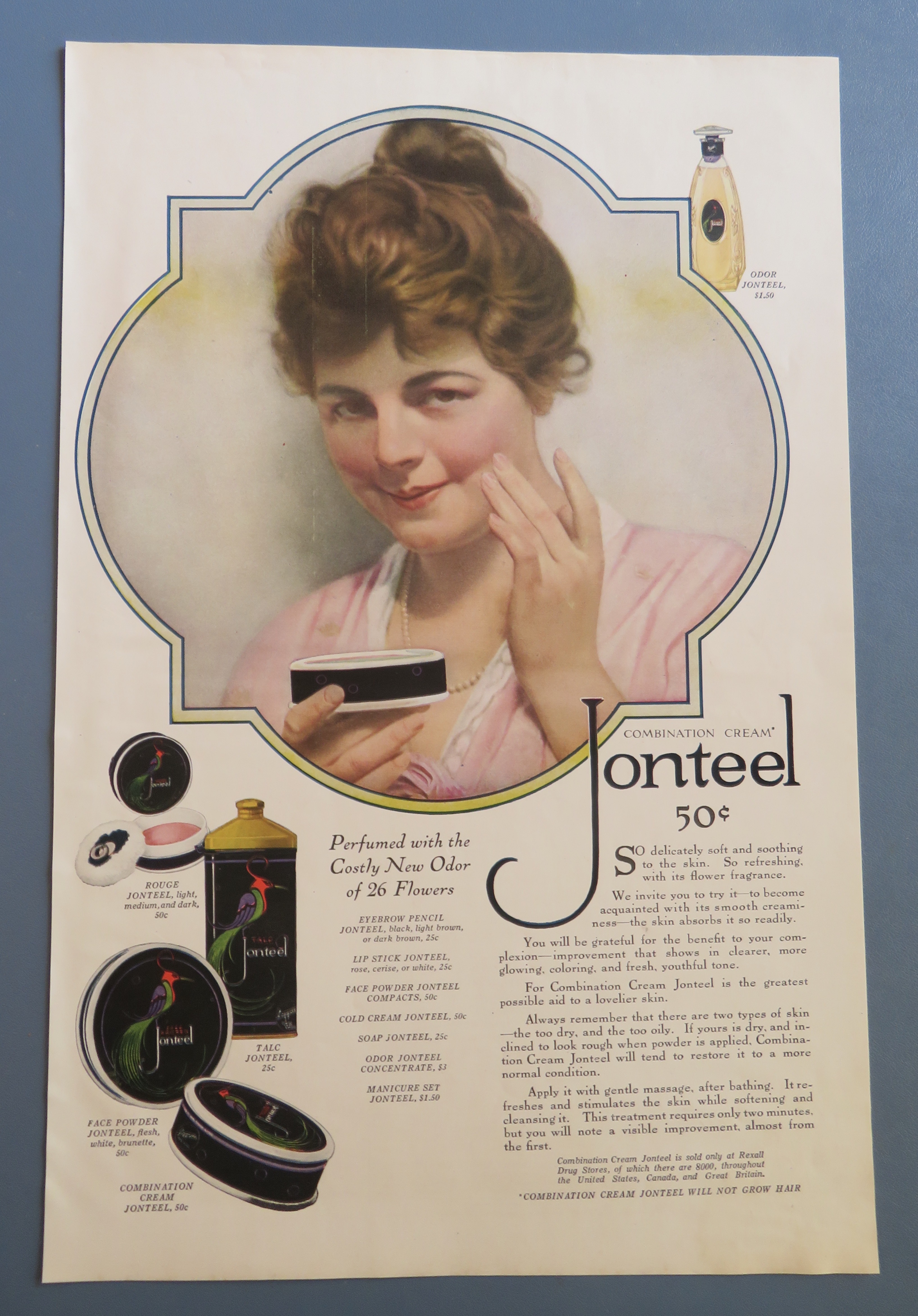 1920 Jonteel Cream with Lovely Woman Using Cream
