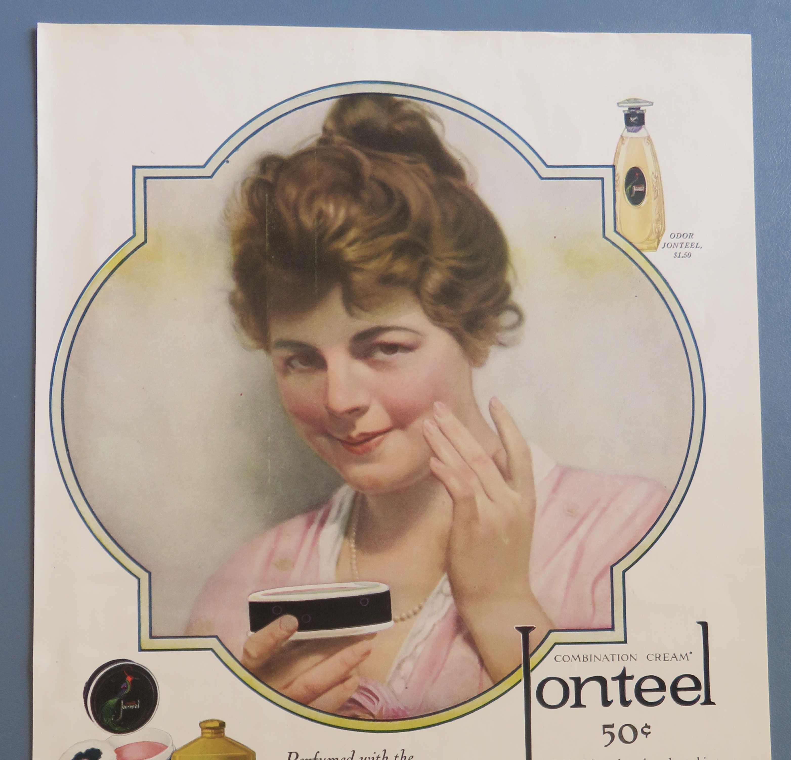 1920 Jonteel Cream with Lovely Woman Using Cream