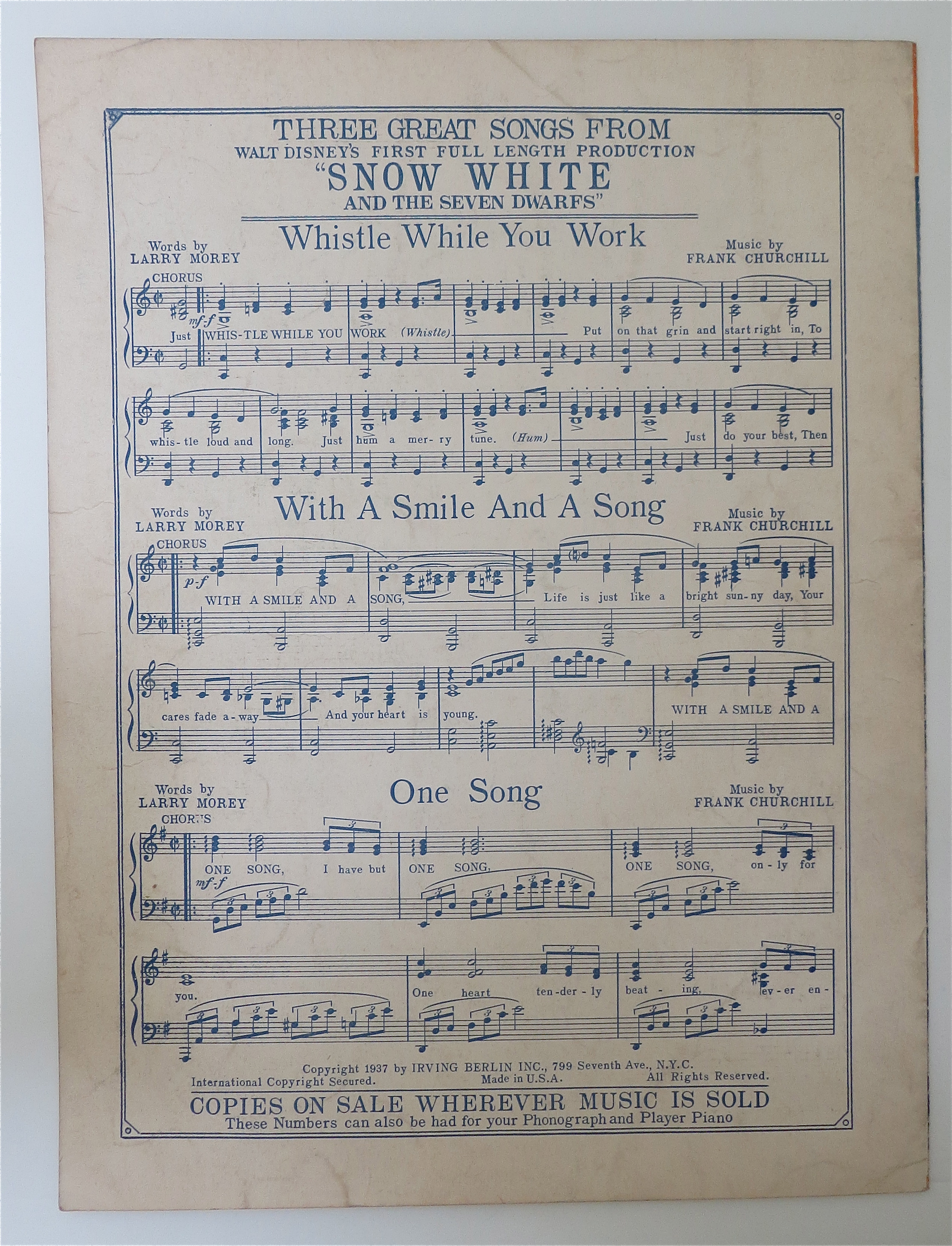 Sheet Music For 1937 Good Night Angel