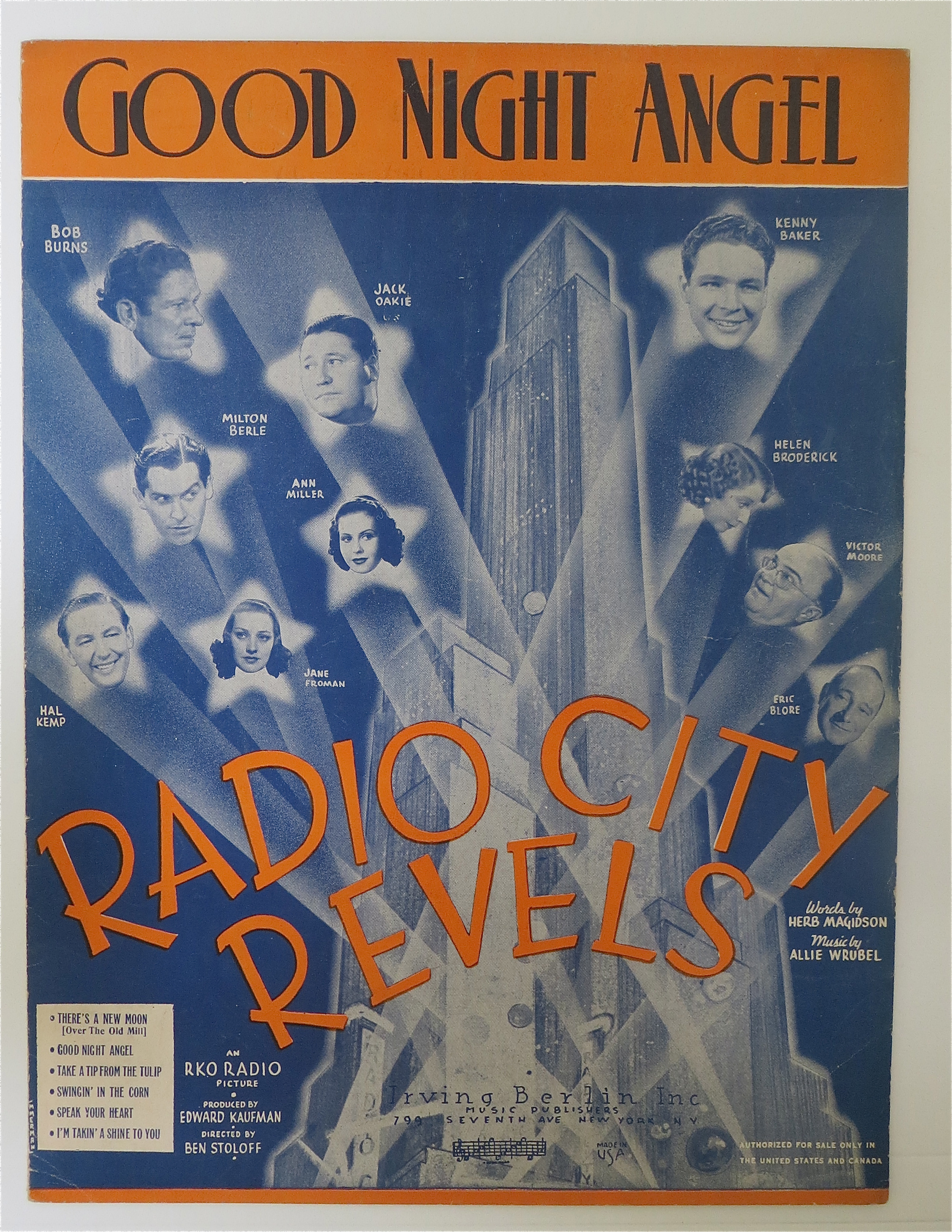 Sheet Music For 1937 Good Night Angel