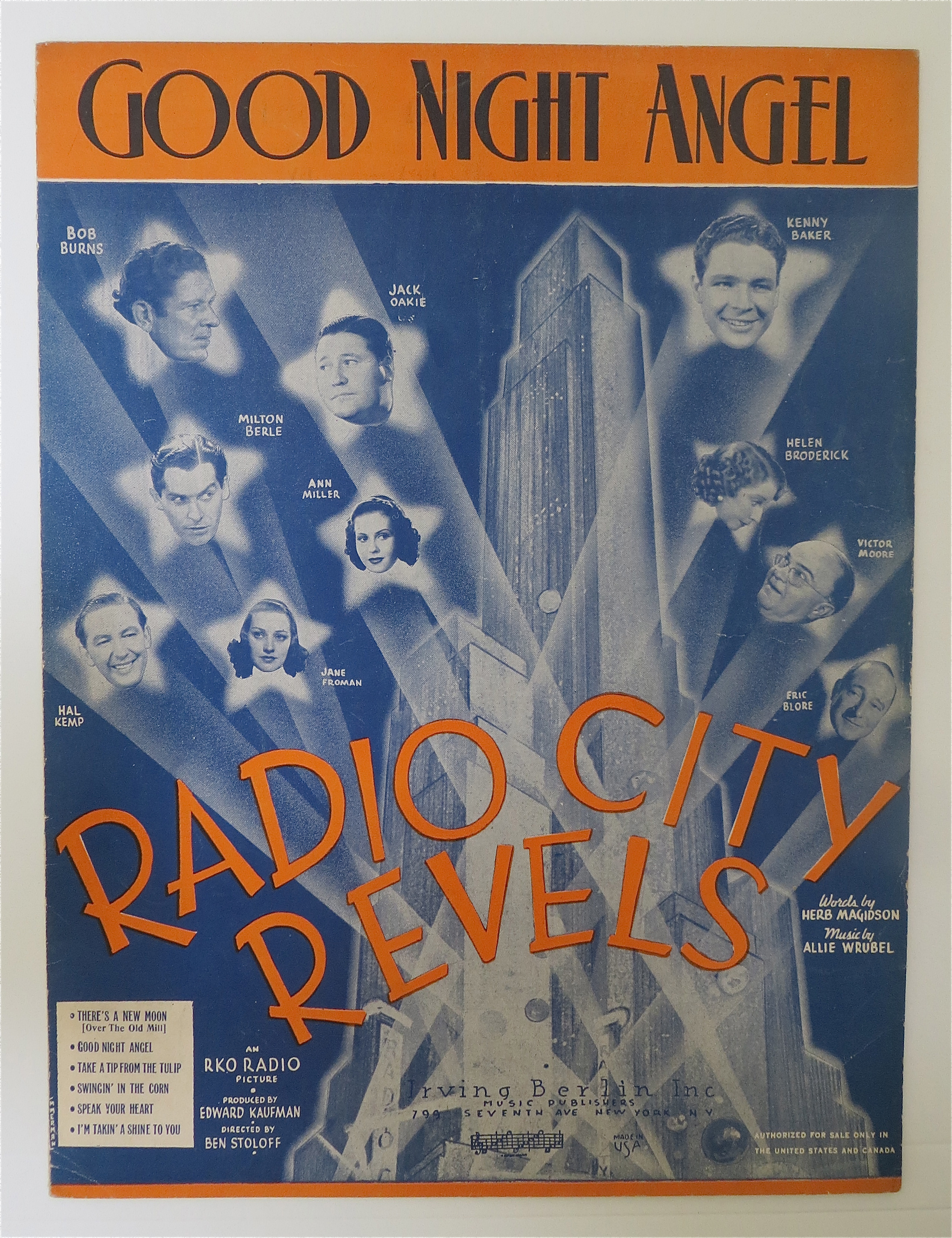 Sheet Music For 1937 Good Night Angel