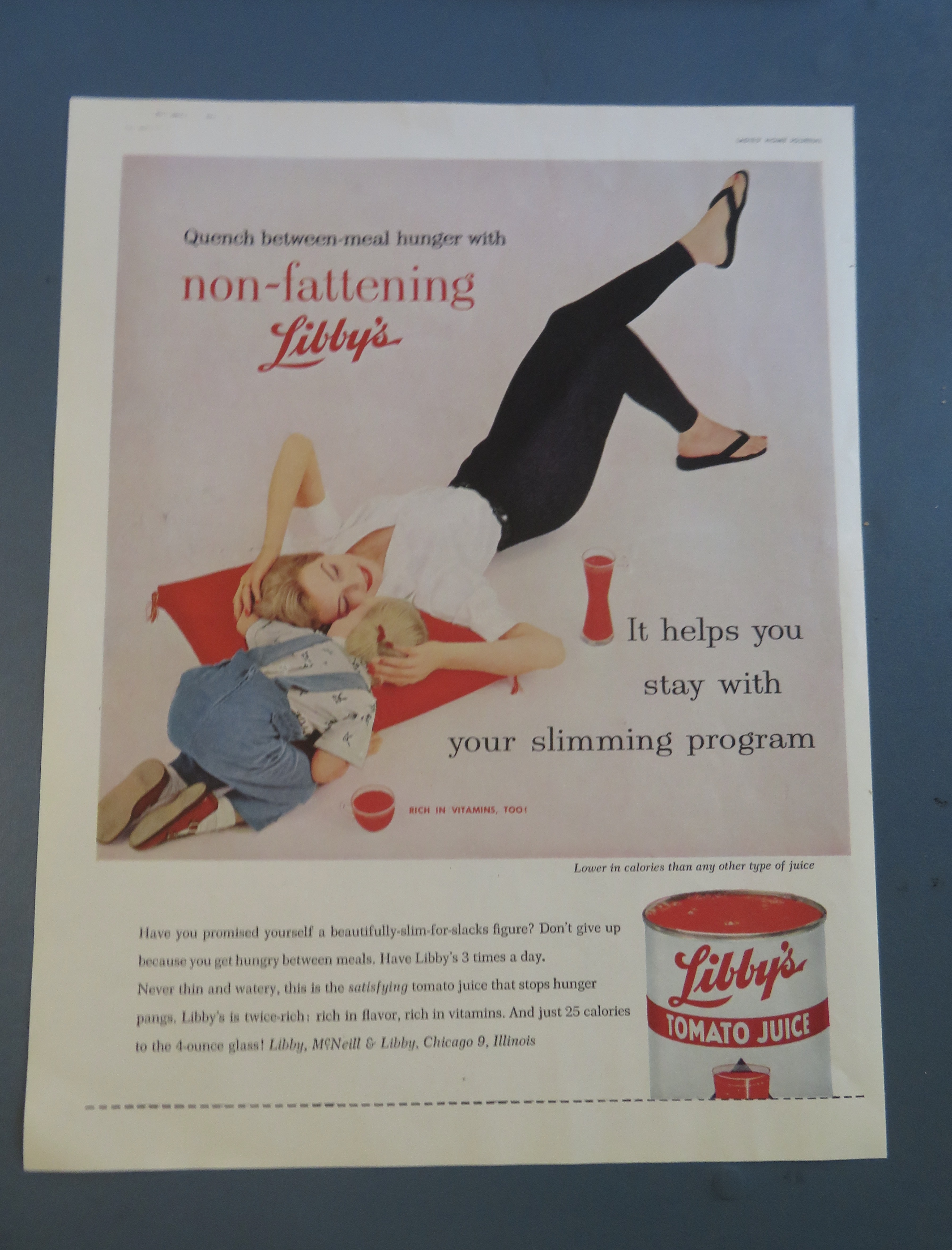 1957 Libby's Tomato Juice with Woman & Little Girl