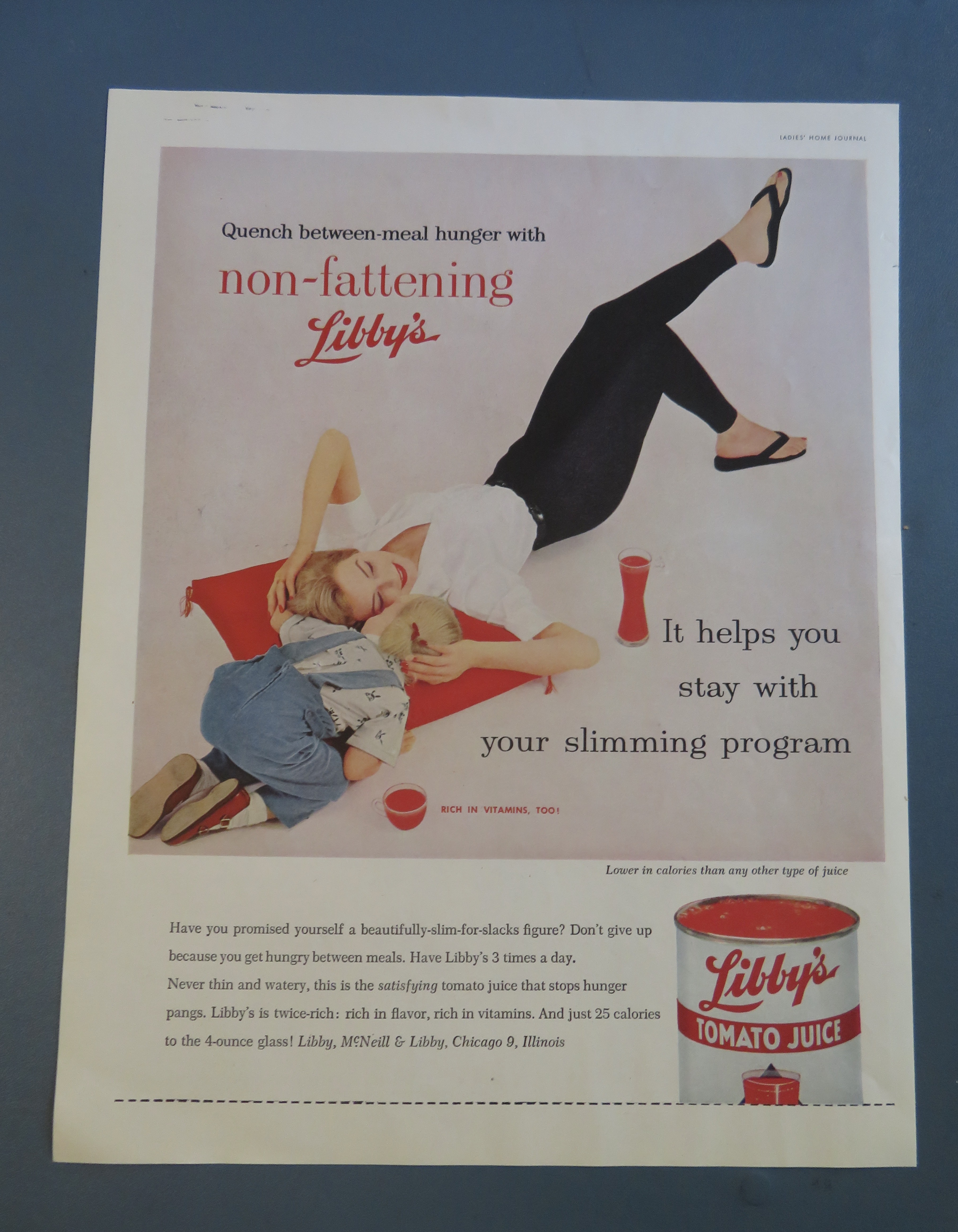 1957 Libby's Tomato Juice with Woman & Little Girl