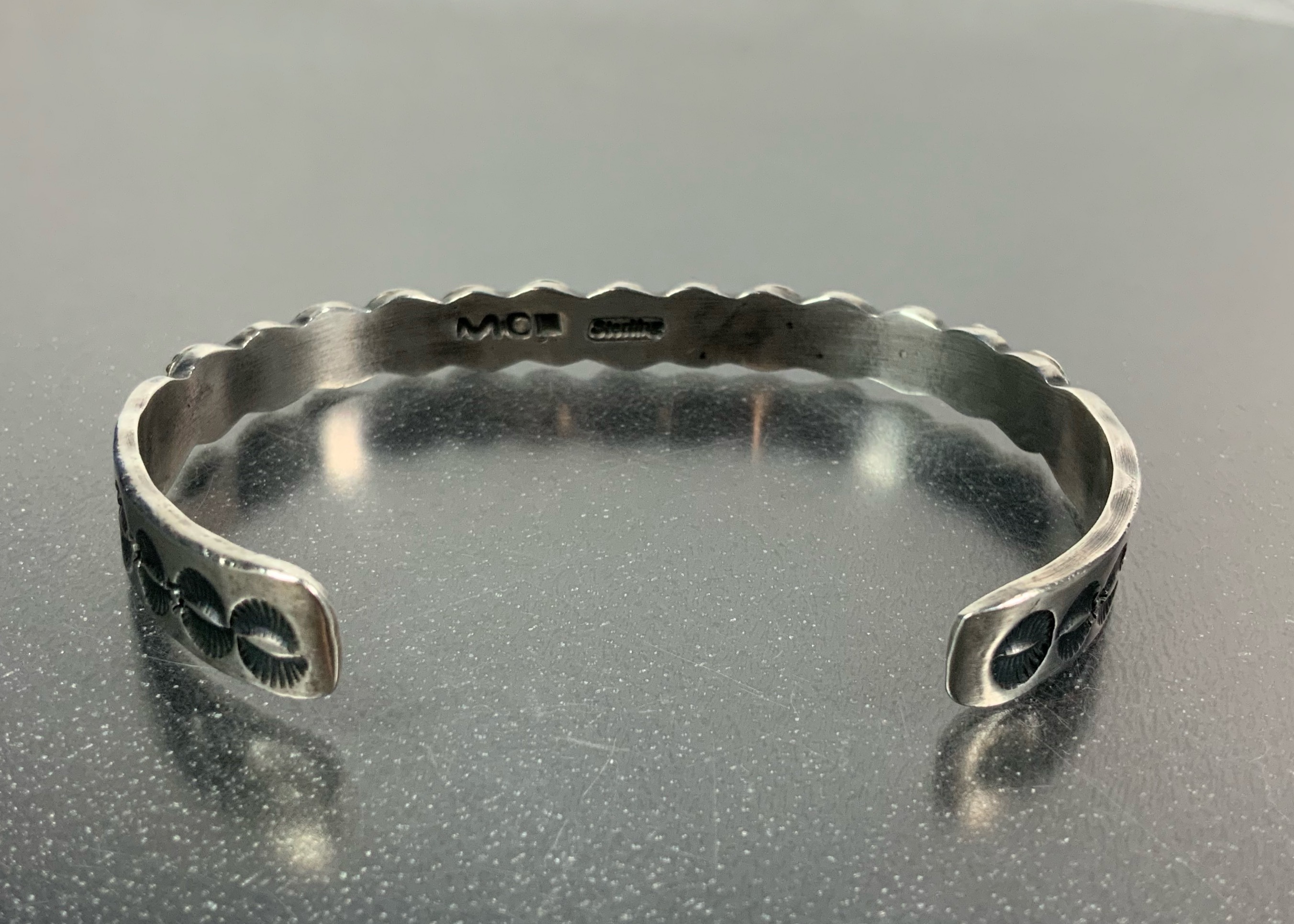 Martha Cayatino Navajo Sterling Silver Stars Bracelet